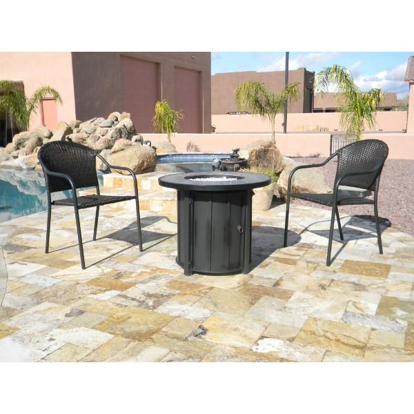 Portable Faux Wood Propane Fire Pit - Outdoor Patio, Backyard, Camping - Lightweight & Compact Design for Easy Transport