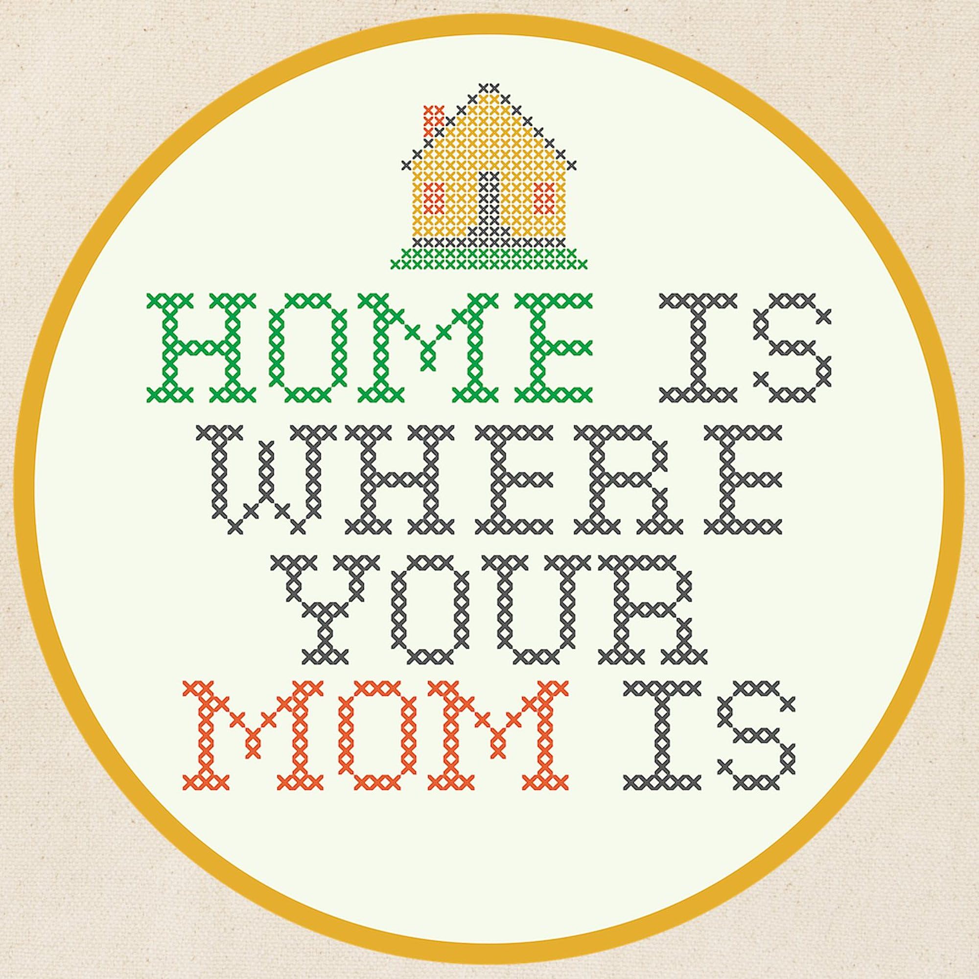Home Is Where Your Mom Is Tote Bag - Natural Canvas Reusable Grocery Shopping Bag - Eco-Friendly Mother's Day Gift for Women - Perfect for Groceries, Beach Trips & Daily Use