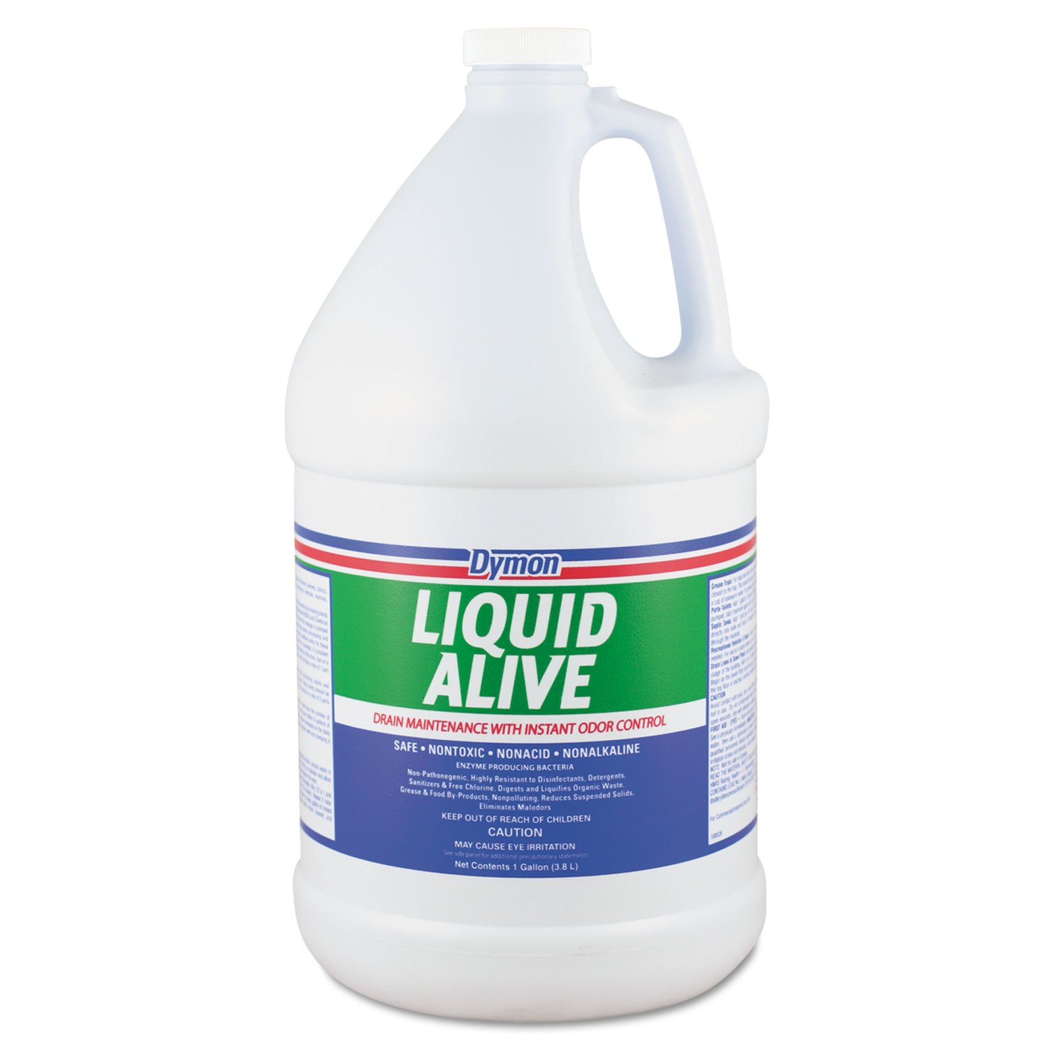 Dymon 23301 Liquid Alive Enzyme Producing Bacteria - 1 Gallon Bottle (4/Carton) for Septic Tanks, Drain Cleaning & Wastewater Treatment
