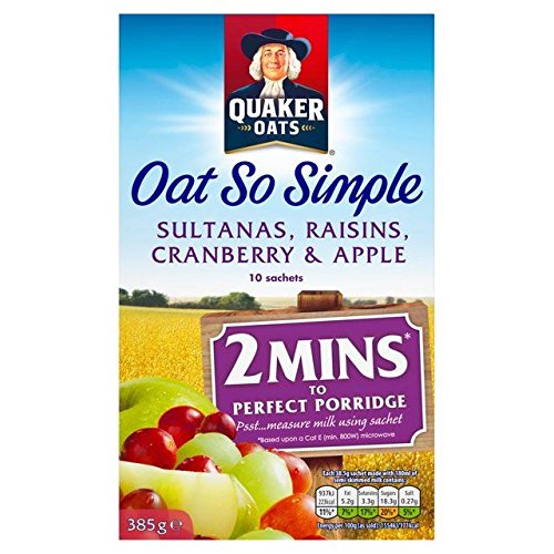 Quaker Oat So Simple Fruit Porridge - 10 Single-Serve Packets (38.5g Each) - 2-Pack Bundle - Quick & Healthy Breakfast for Busy Mornings, Office Snacks, or On-the-Go Meals