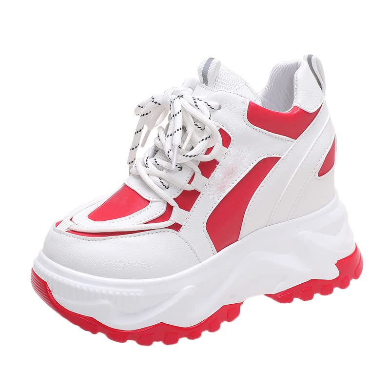 Women's High Platform Sneakers - 12CM Thick Sole Spring Running Shoes with Breathable Mesh for Jogging, Gym Workouts & Casual Wear