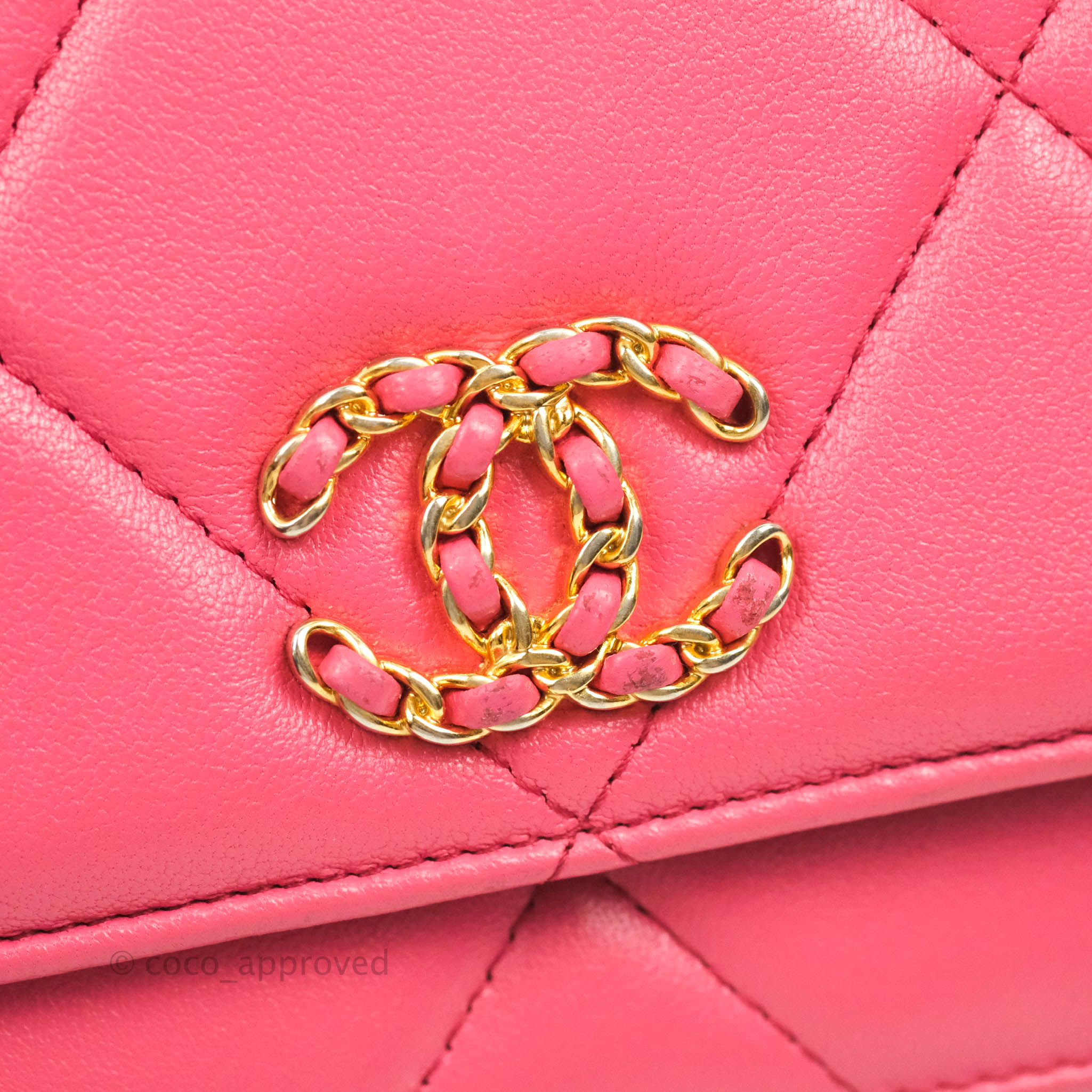 Chanel 19 Wallet on Chain WOC Pink Mixed Hardware Crossbody Bag - Luxury Designer Handbag for Women, Perfect for Parties, Dating & Night Out