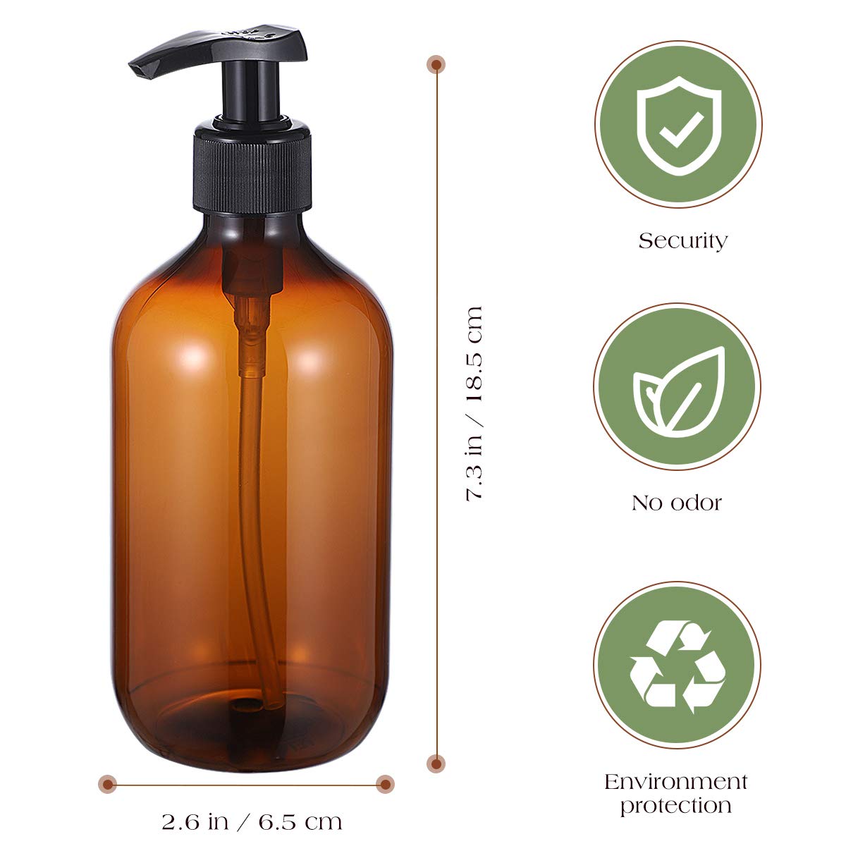 Cabilock 2-Pack Transparent Hand Soap Dispenser with Pump - Essential Oil & Lotion Dispenser for Bathroom, Kitchen, and Office Use - Half Clear Liquid Soap Bottle for Dish Soap and Hand Wash