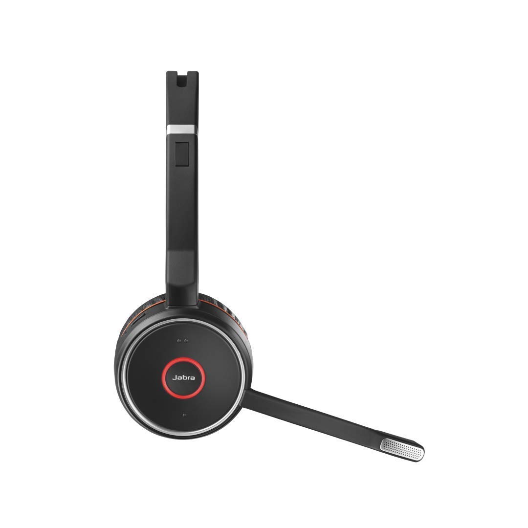 Jabra Evolve 75 UC Wireless Bluetooth Headphones with Microphone - Noise Cancelling Stereo Headset for Office & Remote Work - 15+ Hour Battery Life - USB Adapter Included - Black - Perfect for Video Calls, Online Meetings & Home Office Use