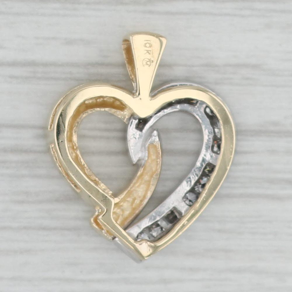 0.24ctw Diamond Heart Pendant in 10k Two-Tone Yellow & White Gold - Perfect for Valentine's Day Gifts & Anniversary Jewelry