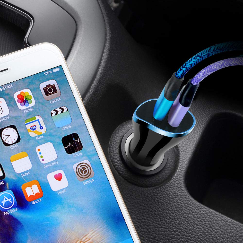 2 Pack 6ft Micro USB Fast Charging Cable - Braided Nylon Cord Compatible with Samsung Galaxy S7/S6/Note 4/5, LG G3/G4, Moto E5/G5/G6, PS4 Pro/Slim & More - Durable Charger for Phones, Tablets, Gaming Consoles (Home, Office, Travel Use)