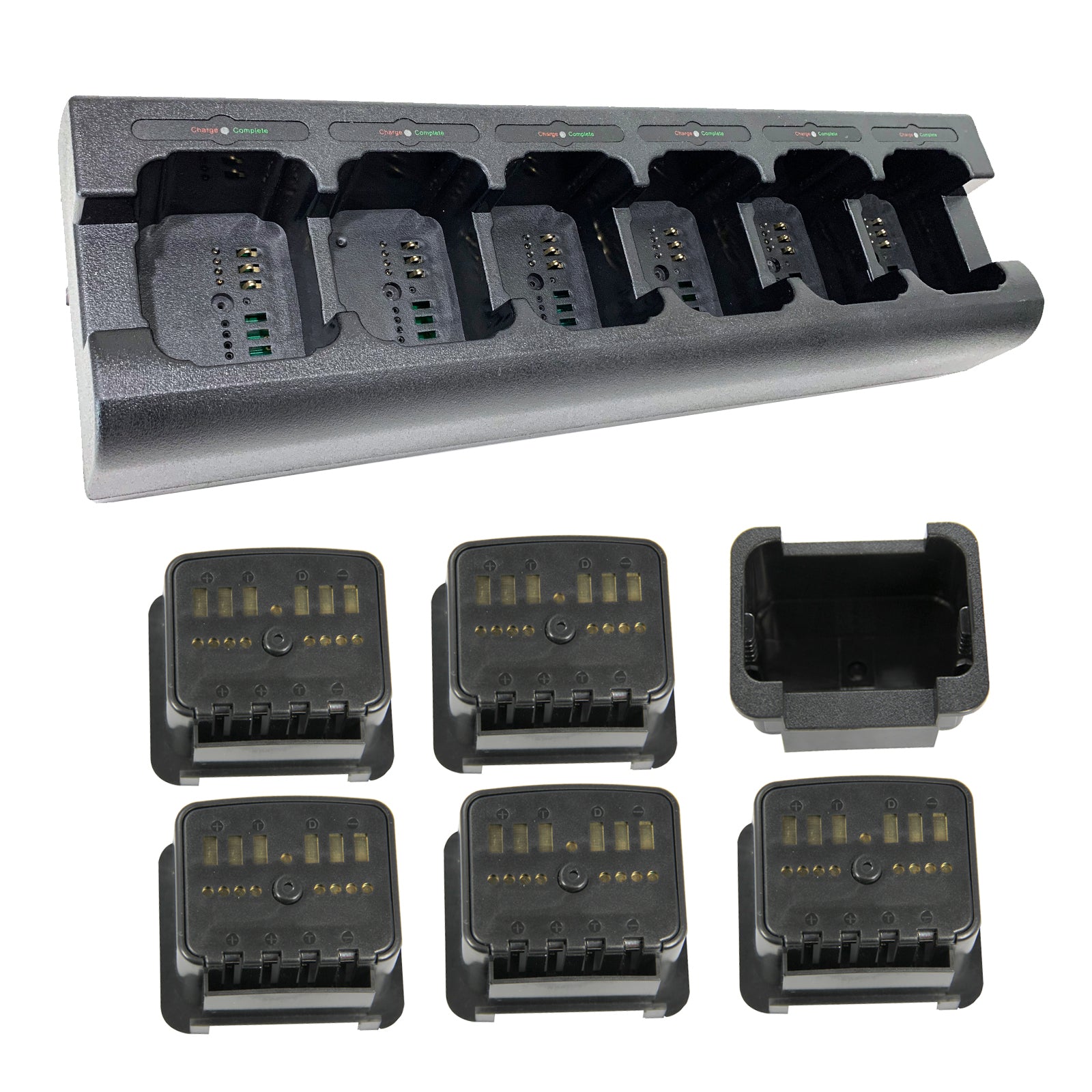 6-Way Battery Charger for KENWOOD KNB-30 KNB-30A KNB-45 KNB-45L - Fast Multi-Port Charging Station for Two-Way Radios - Perfect for Emergency, Outdoor, and Work Communications