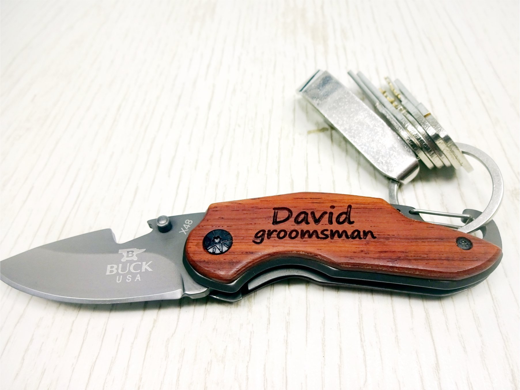 11 SET Personalized Pocket Knife - Engraved Groomsmen Gifts for Dad, Husband, Brother, Boyfriend - Perfect for Weddings, Camping & Outdoor Adventures