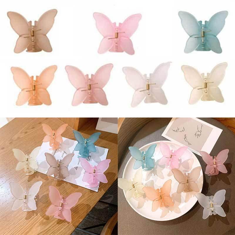 Bakefy Matte Butterfly Hair Clips for Women - No Slip Strong Hold Large Claw Clips for Thick Hair - Perfect for Updos, Ponytails & Everyday Hairstyles