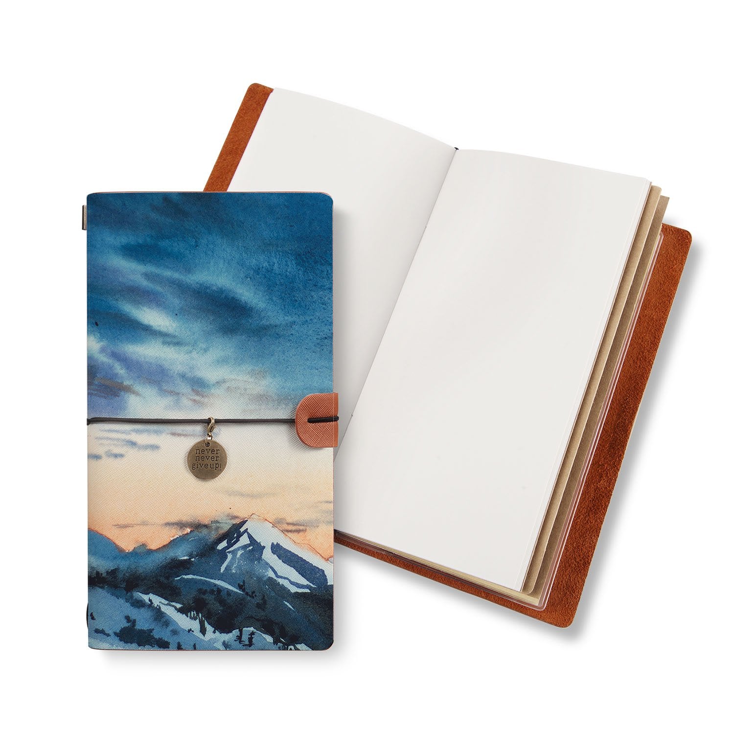 Premium Traveler's Notebook - Leather Journal for Writing & Sketching | Perfect for Travel, Bullet Journaling & Daily Planning | Landscape Design