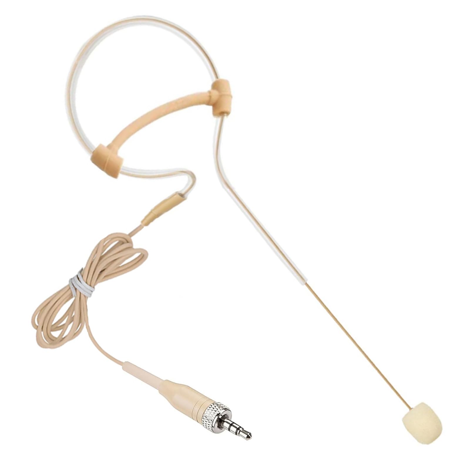 Single Earset Headset Microphone - Over Ear Hanging Condenser Omnidirectional Mic for Sennheiser Wireless Bodypack System with 3.5mm Female Screw Plug - Perfect for Live Performances, Broadcasting & Public Speaking