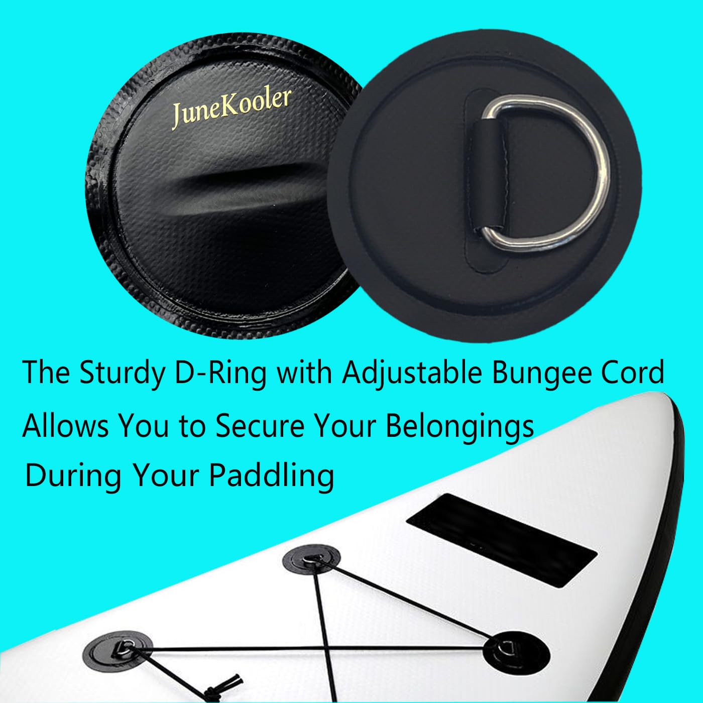 4 Pack Black Stainless Steel D-Rings for PVC Inflatable Boats, Canoes, Rafts, Kayaks, Surfboards & Paddle Boards - Heavy Duty Marine Hardware for Watercraft Repair & Accessories (Perfect for Securing Gear & Reinforcing Seams)