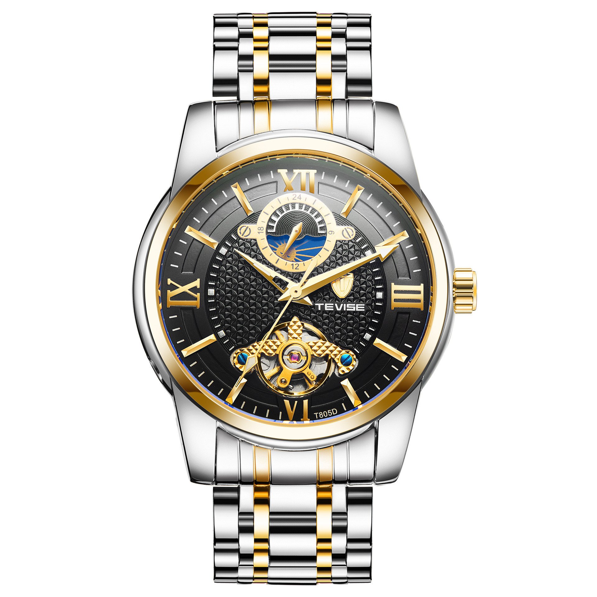 ShanniRuo Swiss Automatic Tourbillon Men's Watch - Transparent Skeleton Mechanical Watch with Waterproof Design - Perfect for Business, Formal Events & Luxury Gift Giving