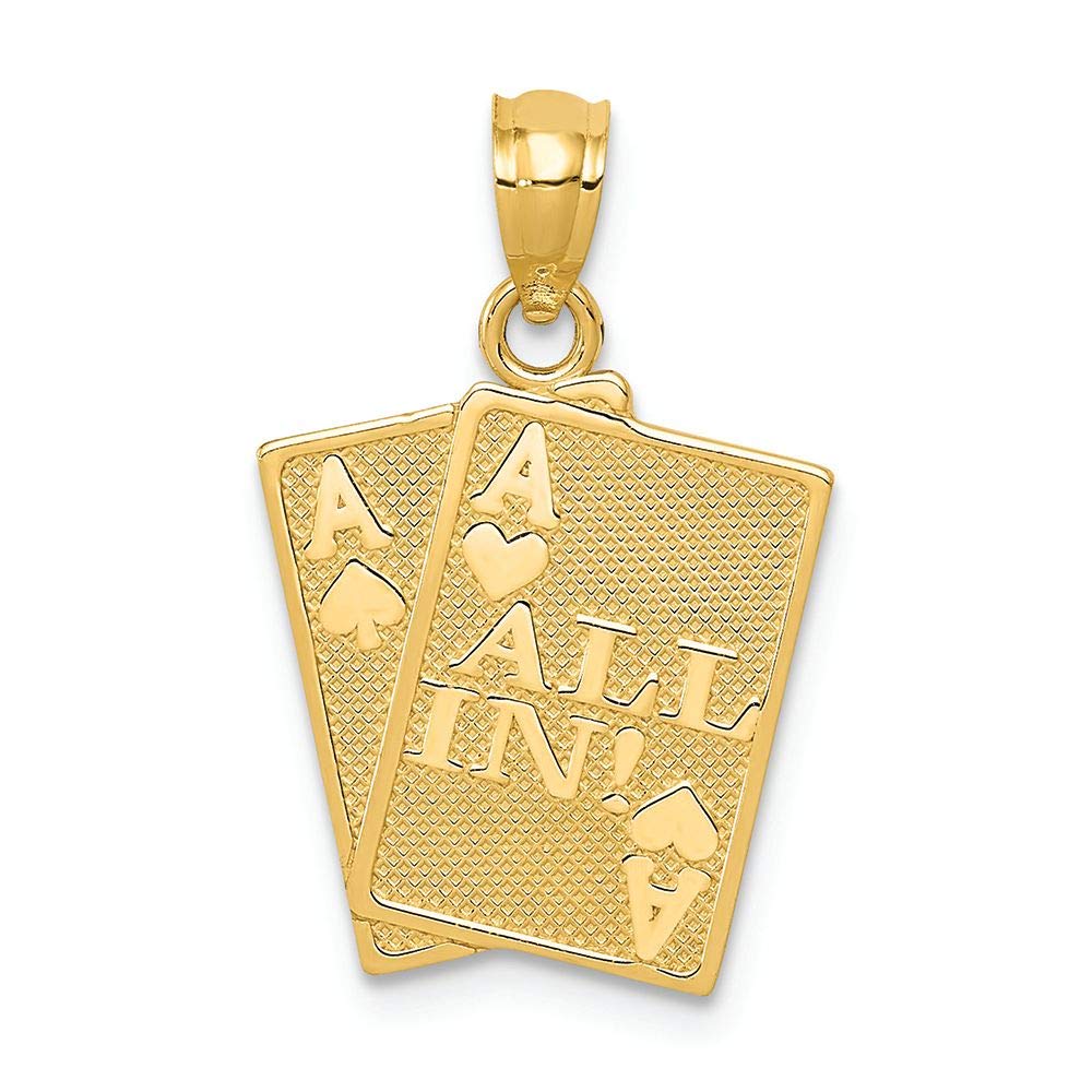 14K Yellow Gold Ace of Hearts & Spade Playing Card Charm - FJC Finejewelers - Perfect for Poker Lovers, Casino-Themed Jewelry & Unique Gifts
