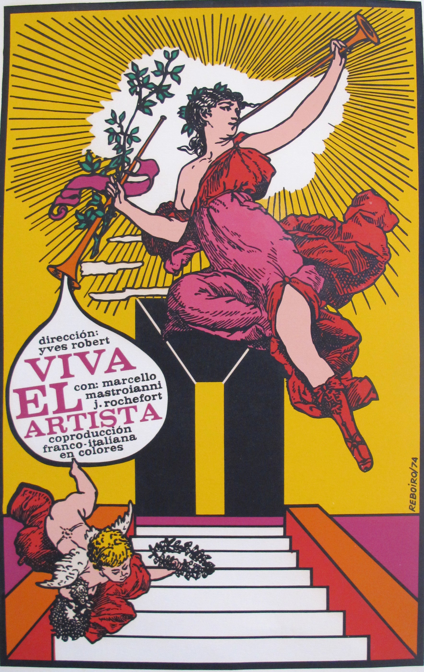 1974 Cuban Movie Poster - Viva El Artista (Hail the Artist) - Vintage Film Memorabilia for Collectors & Home Theater Decor