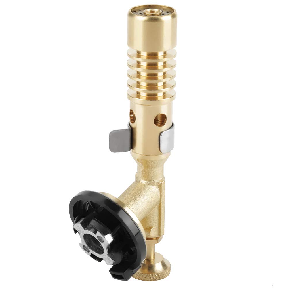 Premium Brass Butane Culinary Torch - Electronic Ignition Kitchen Torch for Crème Brûlée, Desserts, BBQ & Charcoal Lighter | Professional Cooking, Baking & Grilling Tool