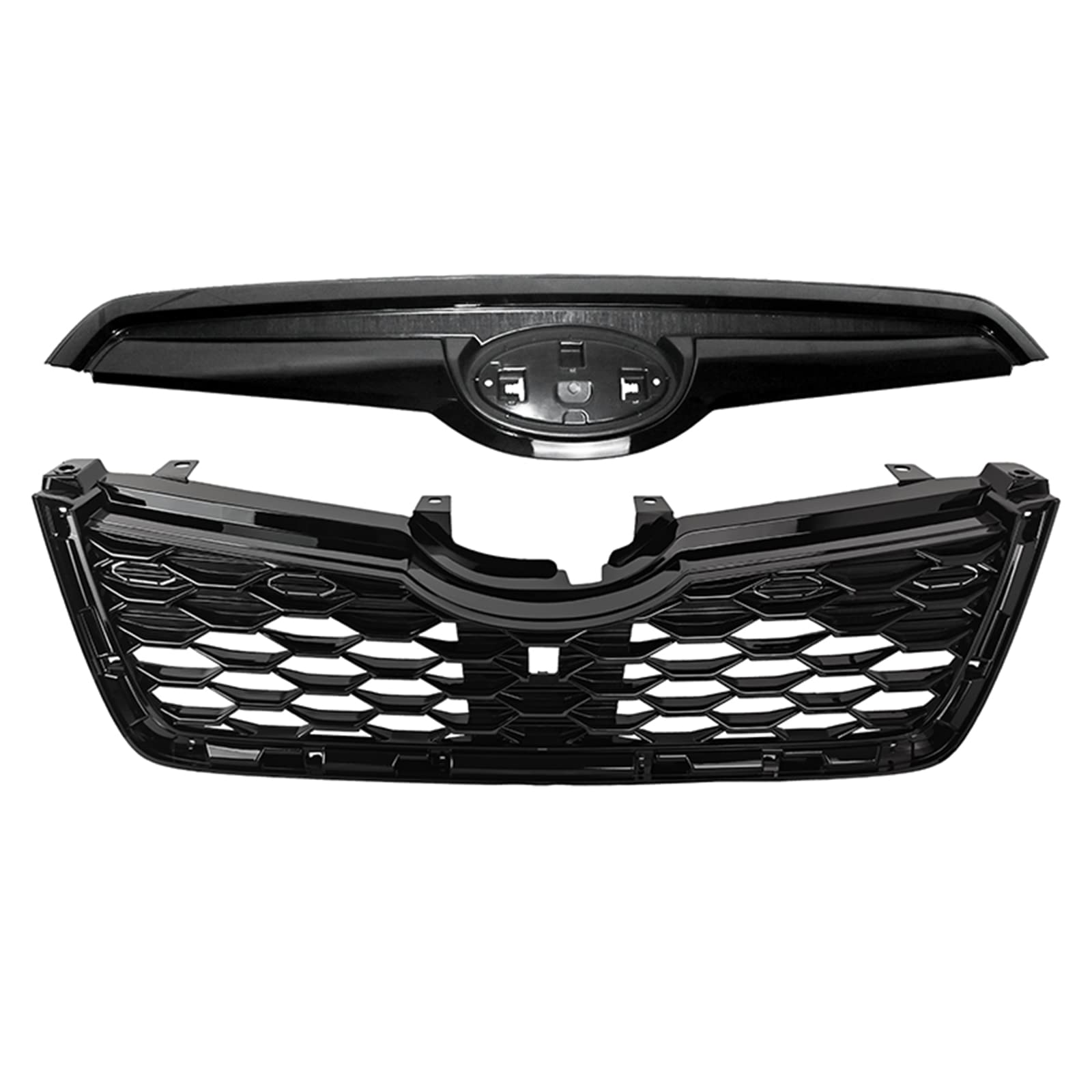 YLT AUTO Gloss Black Front Bumper Grille Honeycomb Air Intake Replacement Kit for 2019-2021 Subaru Forester | Upgrade Your Car's Style & Airflow Performance | Perfect for Off-Roading & Daily Commuting