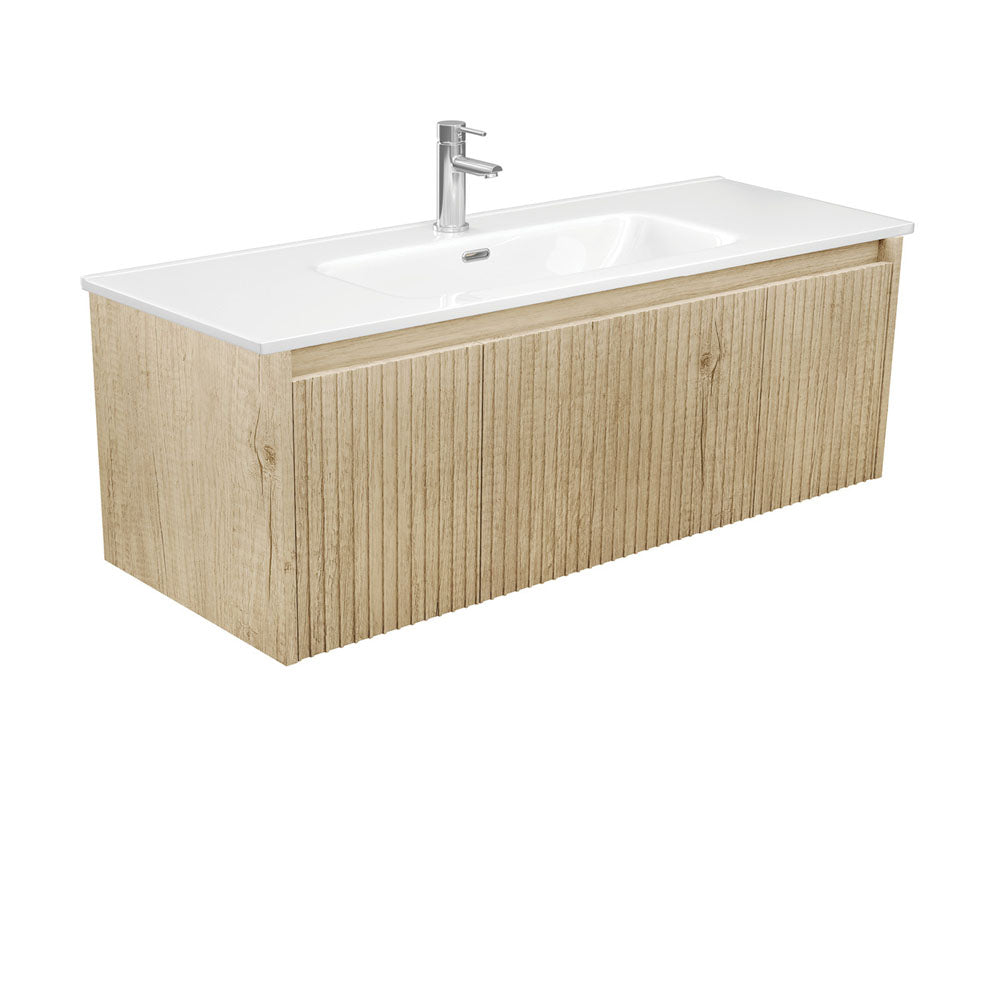 Fienza JOL120RSC 1200 Joli Alina Scandi Oak Wall Hung Vanity - Modern Scandinavian Style Bathroom Vanity with Oak Finish, Perfect for Small Bathrooms and Powder Rooms