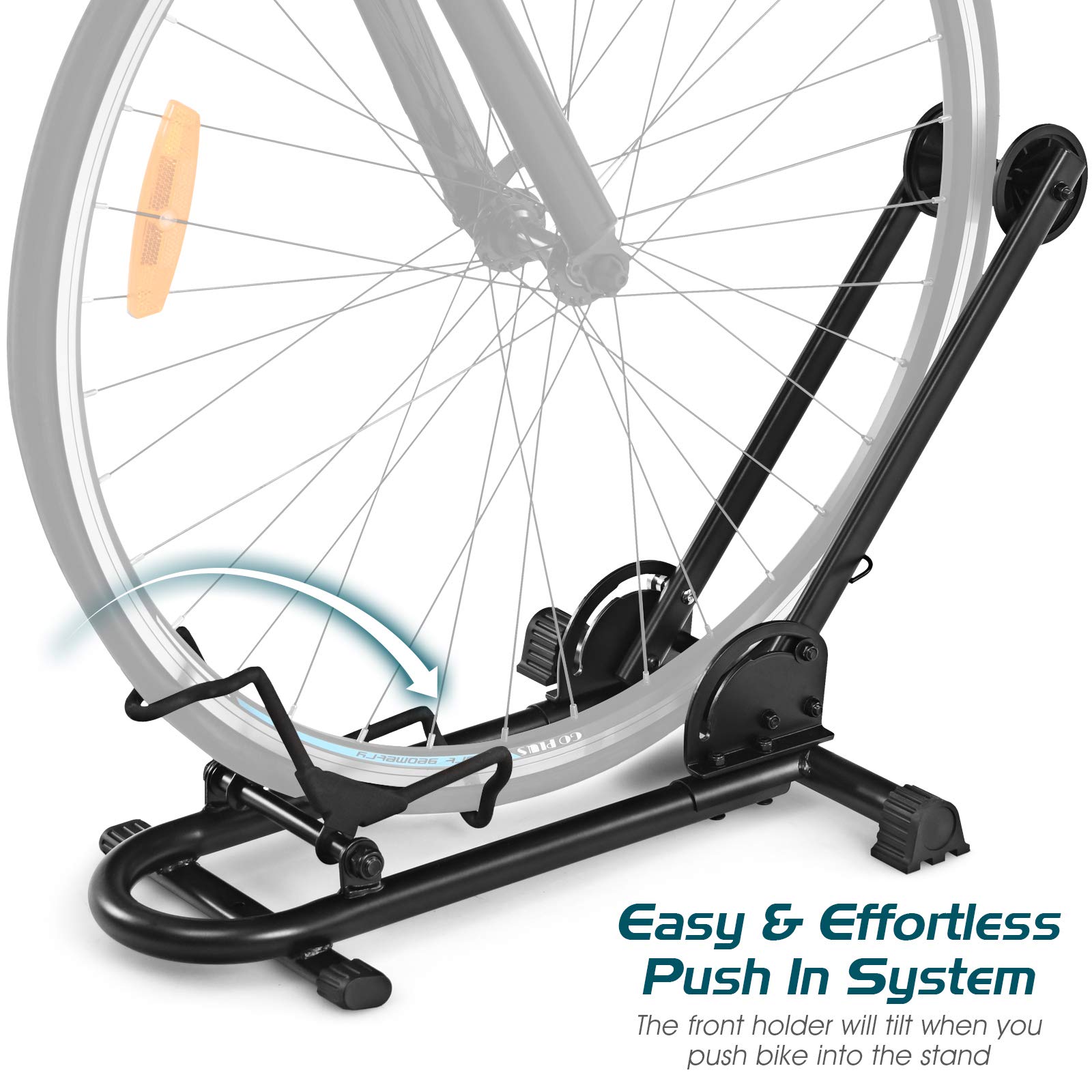 Goplus Foldable Bicycle Floor Stand - Heavy Duty Steel Bike Parking Rack for 20