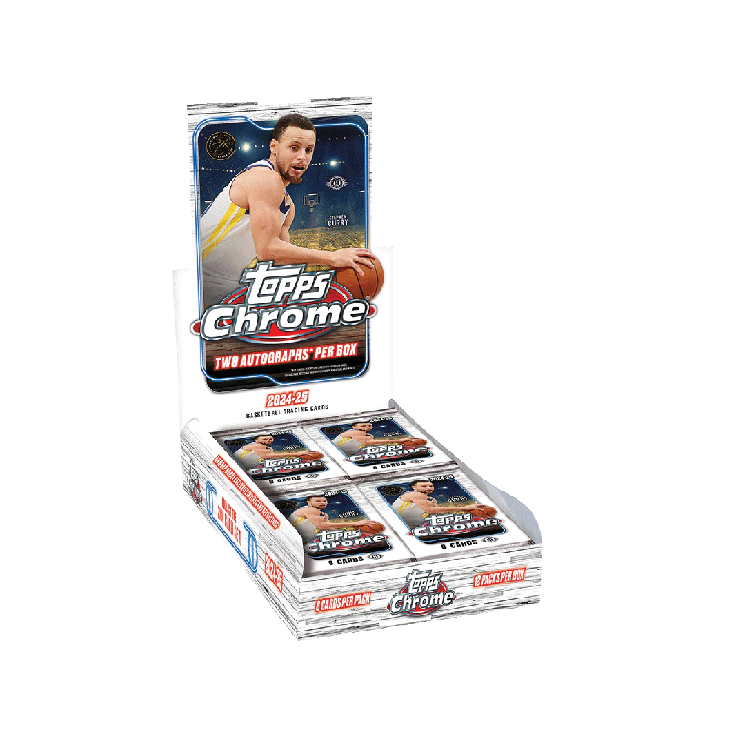 2024-25 Topps Chrome Basketball Hobby Box - 12 Packs with Autograph & Memorabilia Cards - Perfect for Collectors & NBA Fans