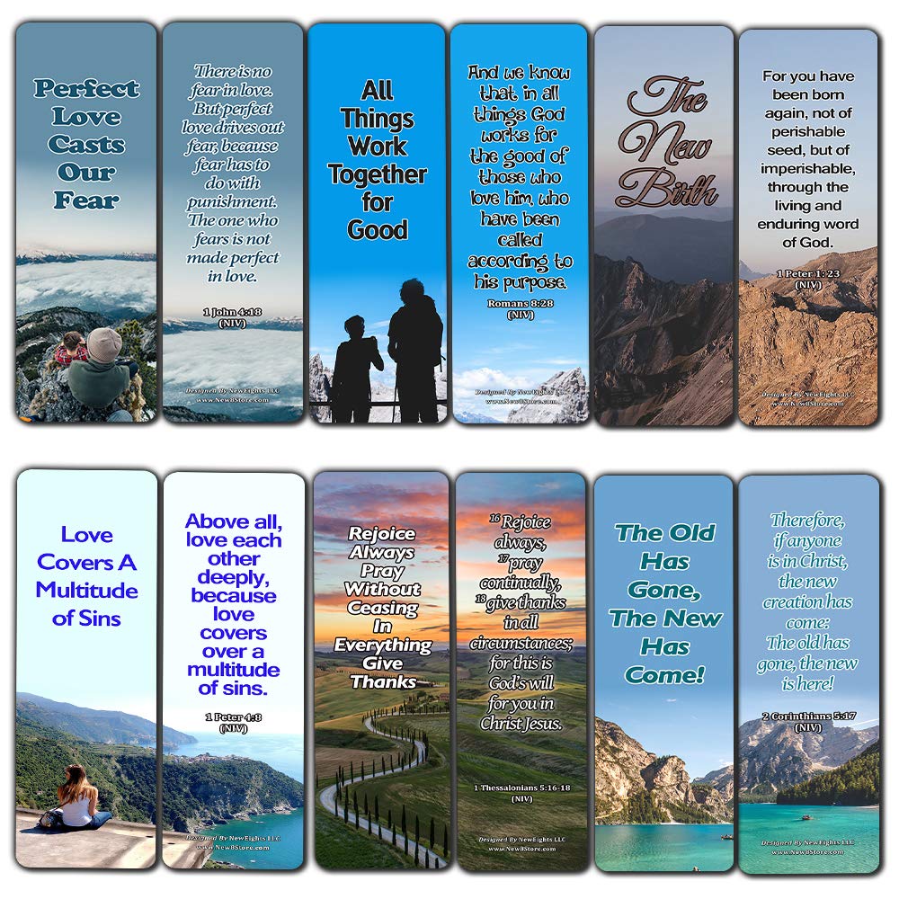 30-Pack Inspirational Bible Verse Bookmarks - Uplifting Scriptures for Daily Encouragement - Perfect for Easter, Christmas, Thanksgiving & Bible Study - Great Gift for Church Groups, Men, Women & Youth - Ideal for Quiet Time, Sunday School & Faith-Based Events