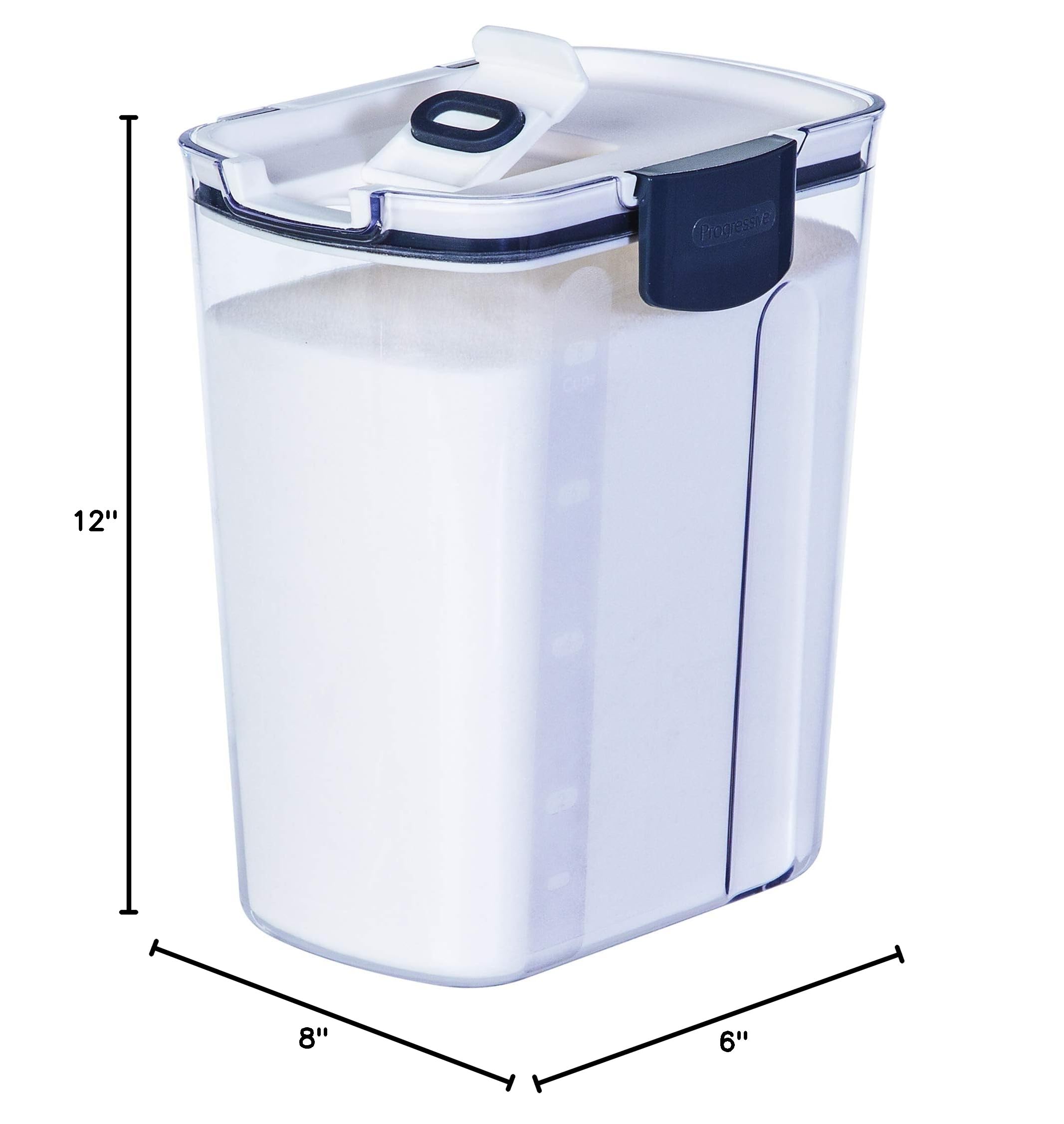 Progressive International Prepworks ProKeeper 2-Piece Clear Food Storage Canister Set for Baking Ingredients | Airtight Kitchen Organization Containers for Flour, Sugar & Dry Goods | Perfect for Pantry, Countertop & Baker's Kitchen Storage