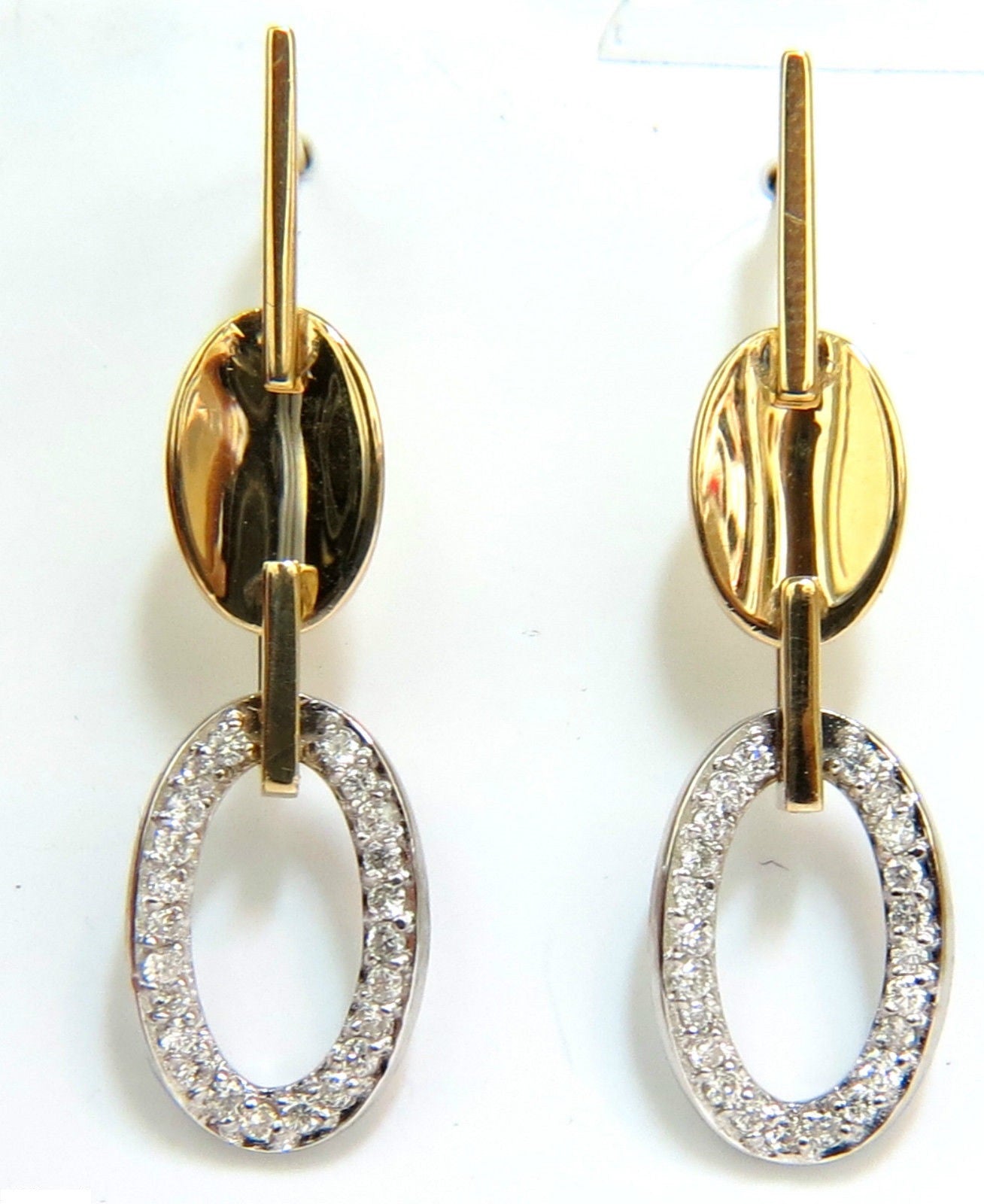 0.40CT Diamond Dangle Earrings 14K Two-Toned Gold F/VS Clarity Mirror Finish for Women - Perfect for Weddings, Parties & Special Occasions