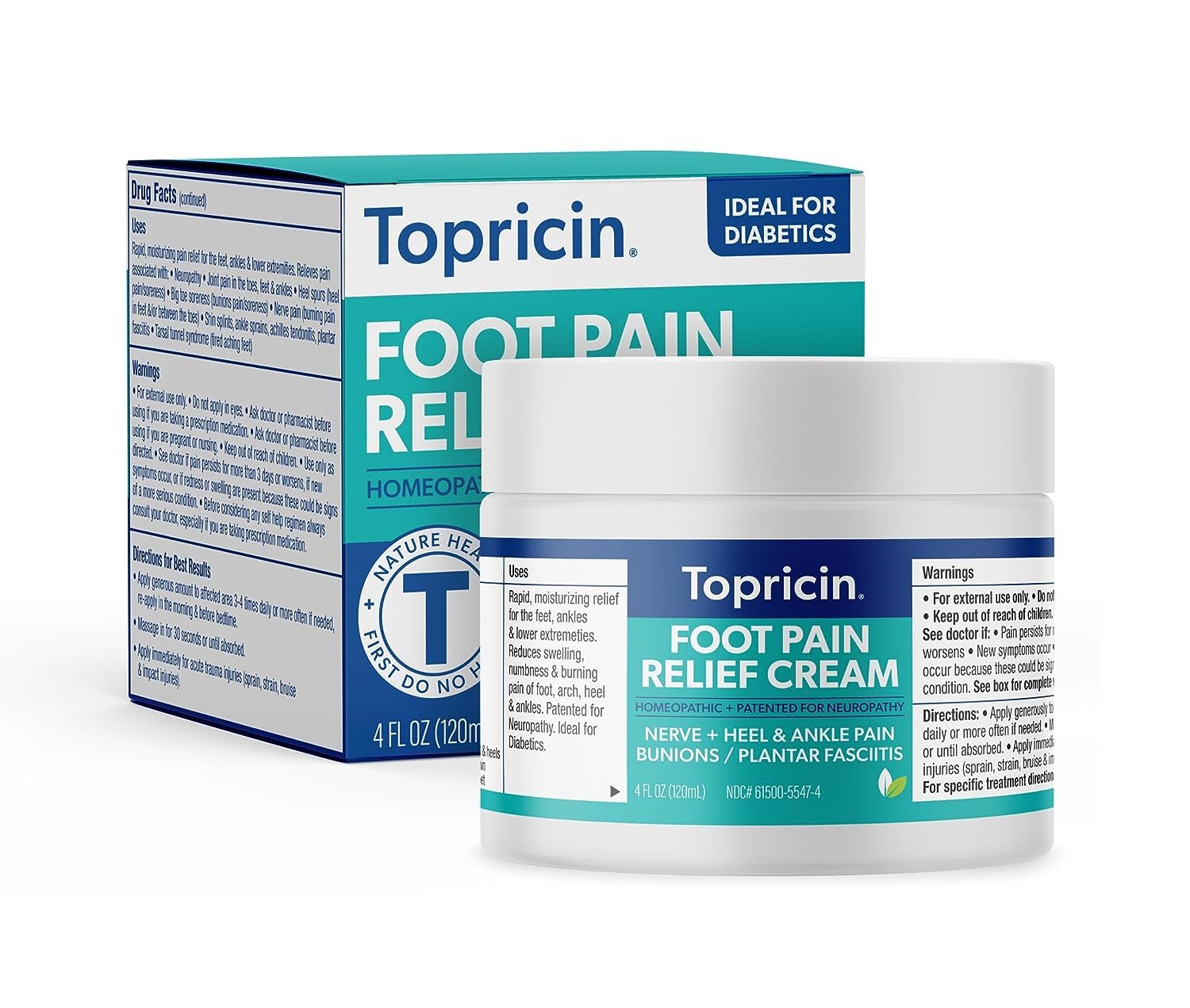 Topricin Foot Pain Relief Cream - Fast Acting Pain Relieving Therapy for Plantar Fasciitis, Neuropathy & Sore Feet - 4 oz Natural Arnica Formula - Perfect for Athletes, Runners & Daily Comfort