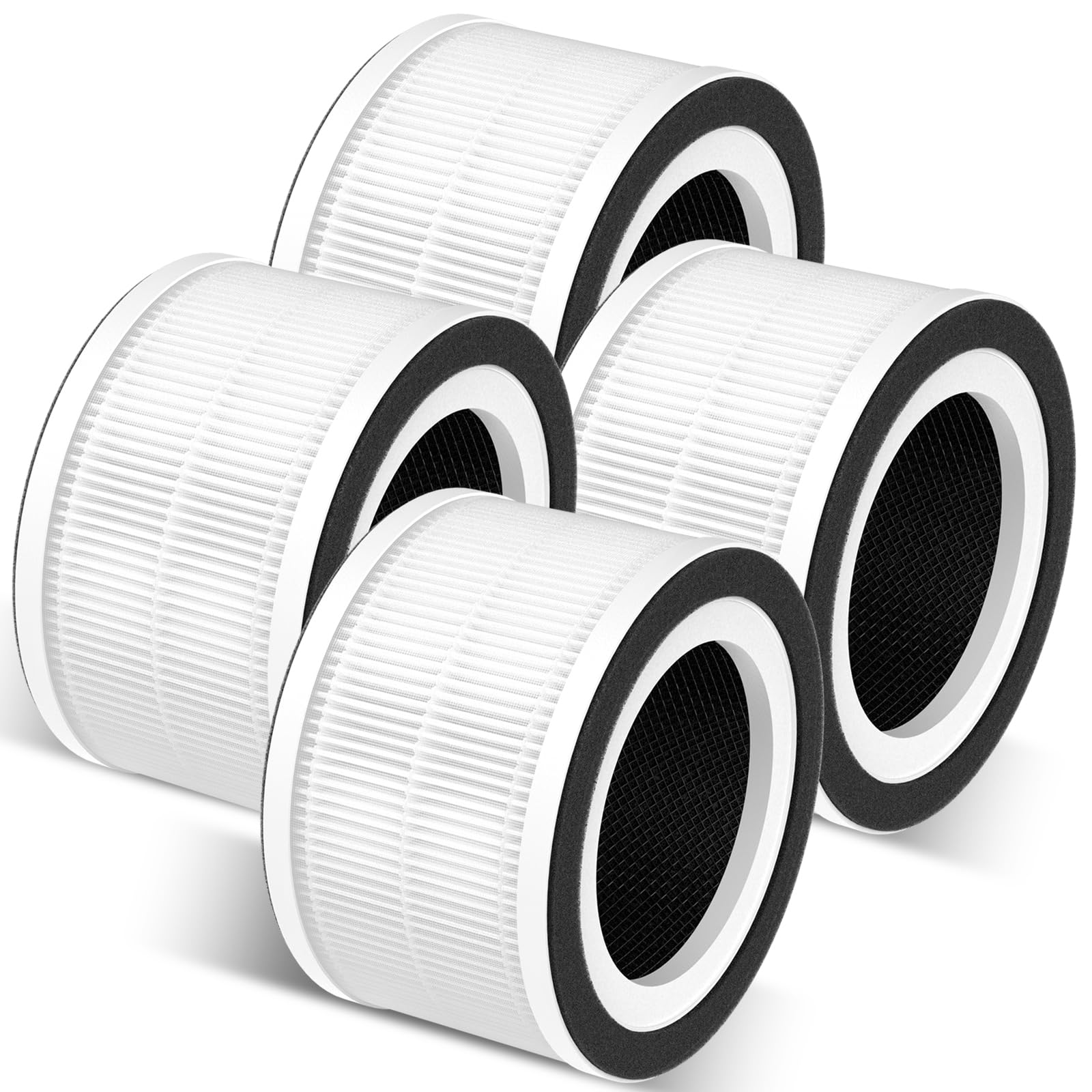 4-Pack True HEPA Replacement Filters for Fillo/Halo/Allo Air Purifiers - H13 Grade 3-in-1 Filtration System | Compatible with Fillo, Halo & Allo Models | Perfect for Home, Office & Bedroom Air Purification