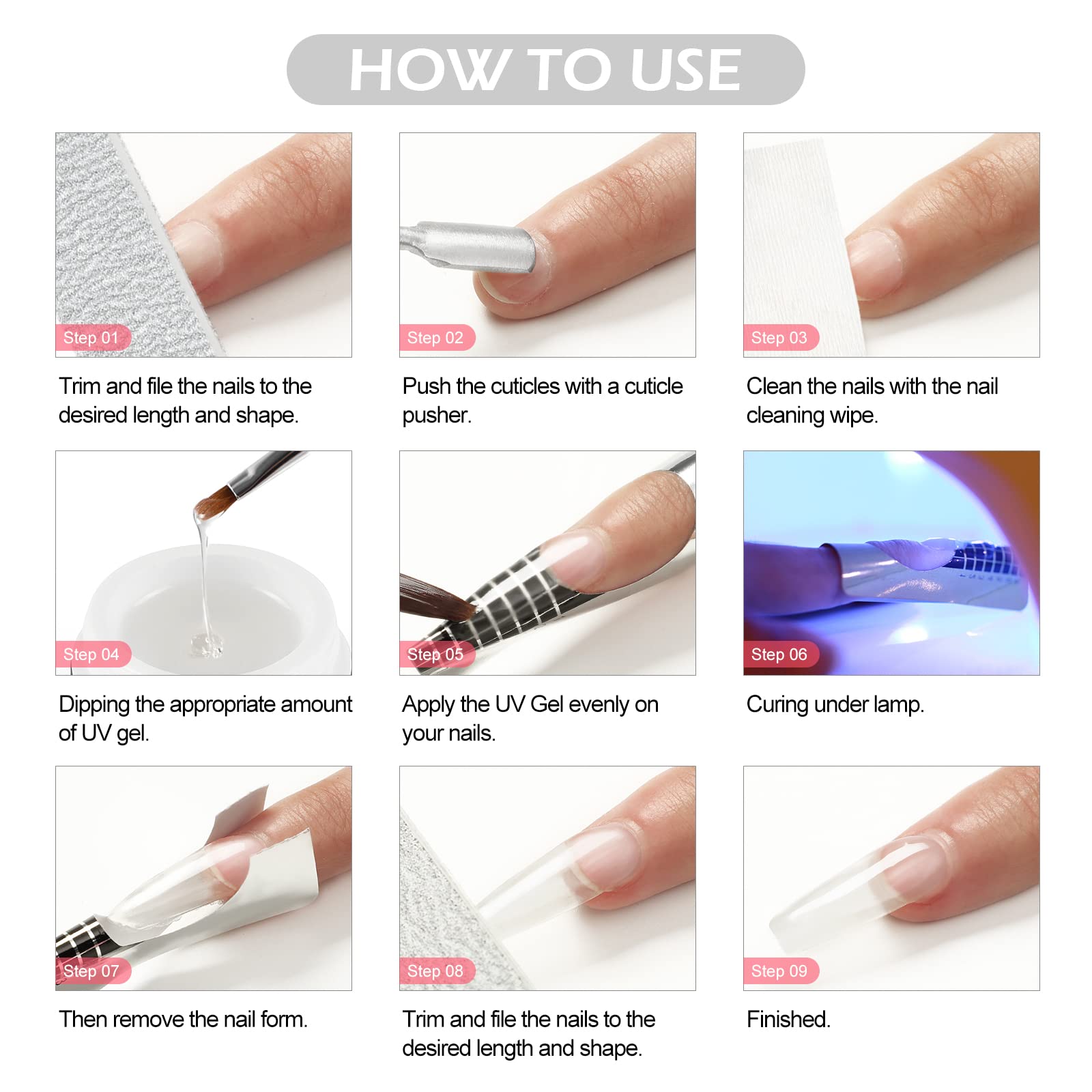 Peacecolor UV Nail Builder Gel - 15ml Pink Nail Polish with UV Brush for Nail Art & Extension | Salon Quality DIY Manicure at Home