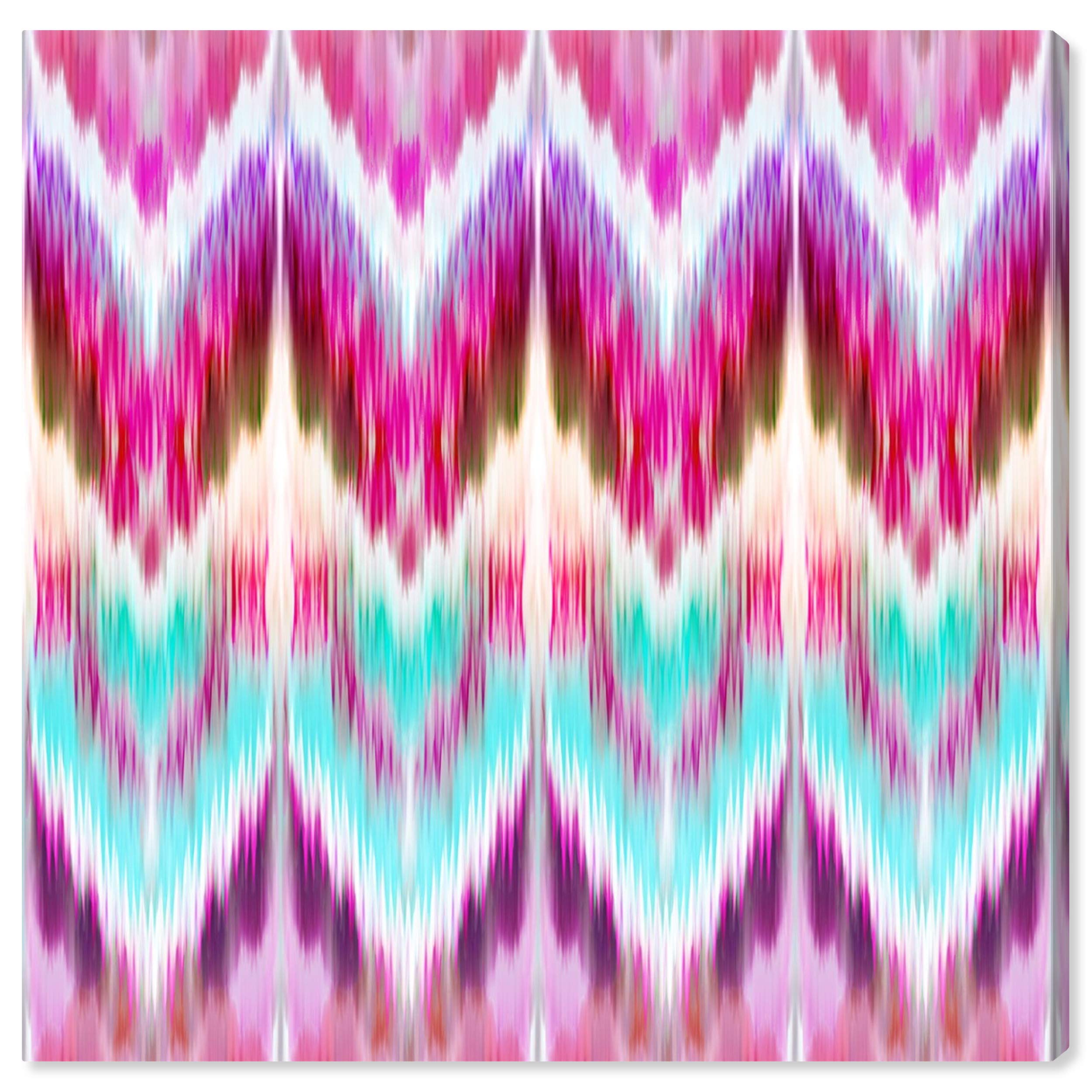 Abstract Wall Art Canvas Prints 'Haute in The Heat' - Pink & Blue Modern Home Decor - 12