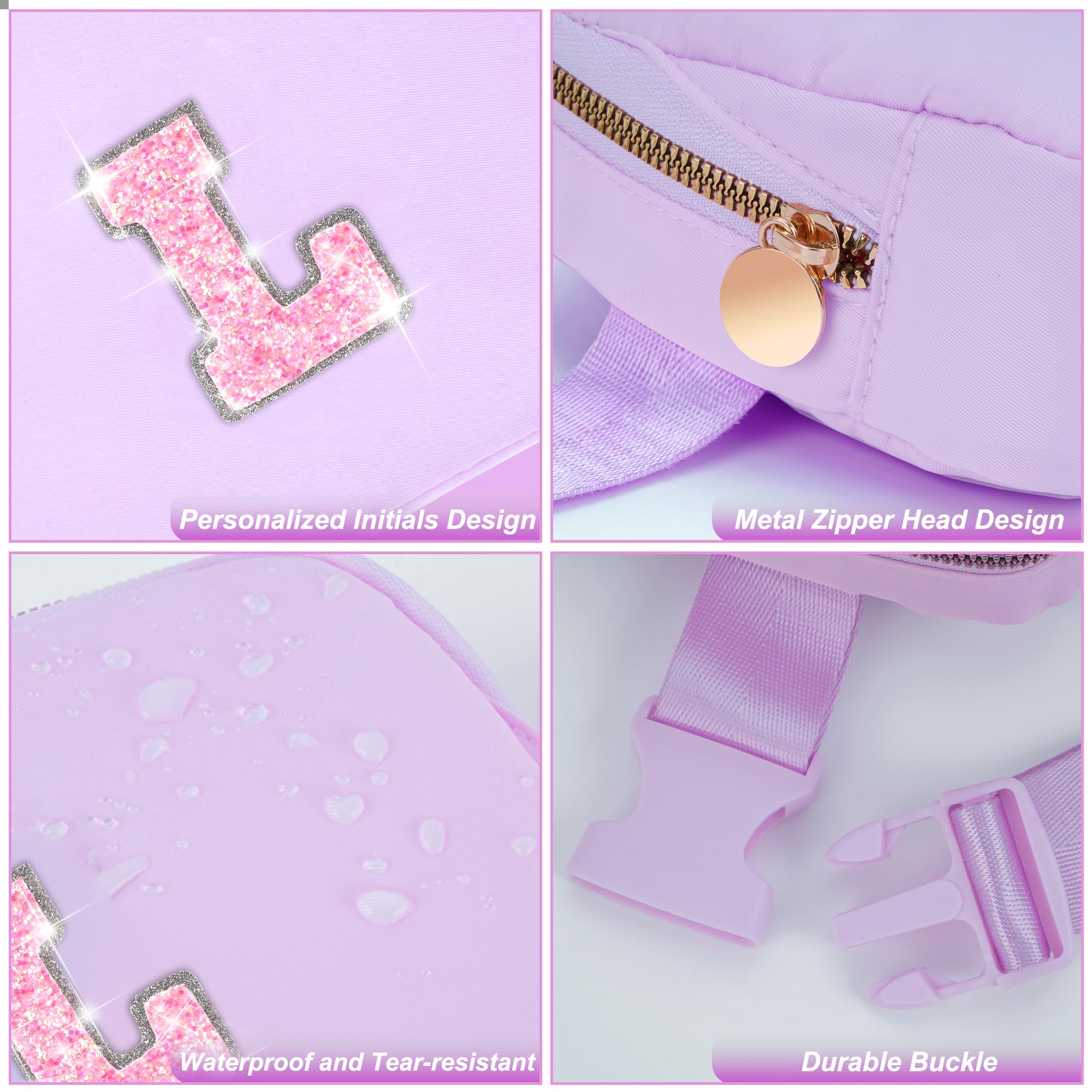 2025 Graduation Gifts for Girls, Teens & Women - Trendy Belt Bag with Initial L in Lavender | Perfect Graduation Party Accessories & School Essentials