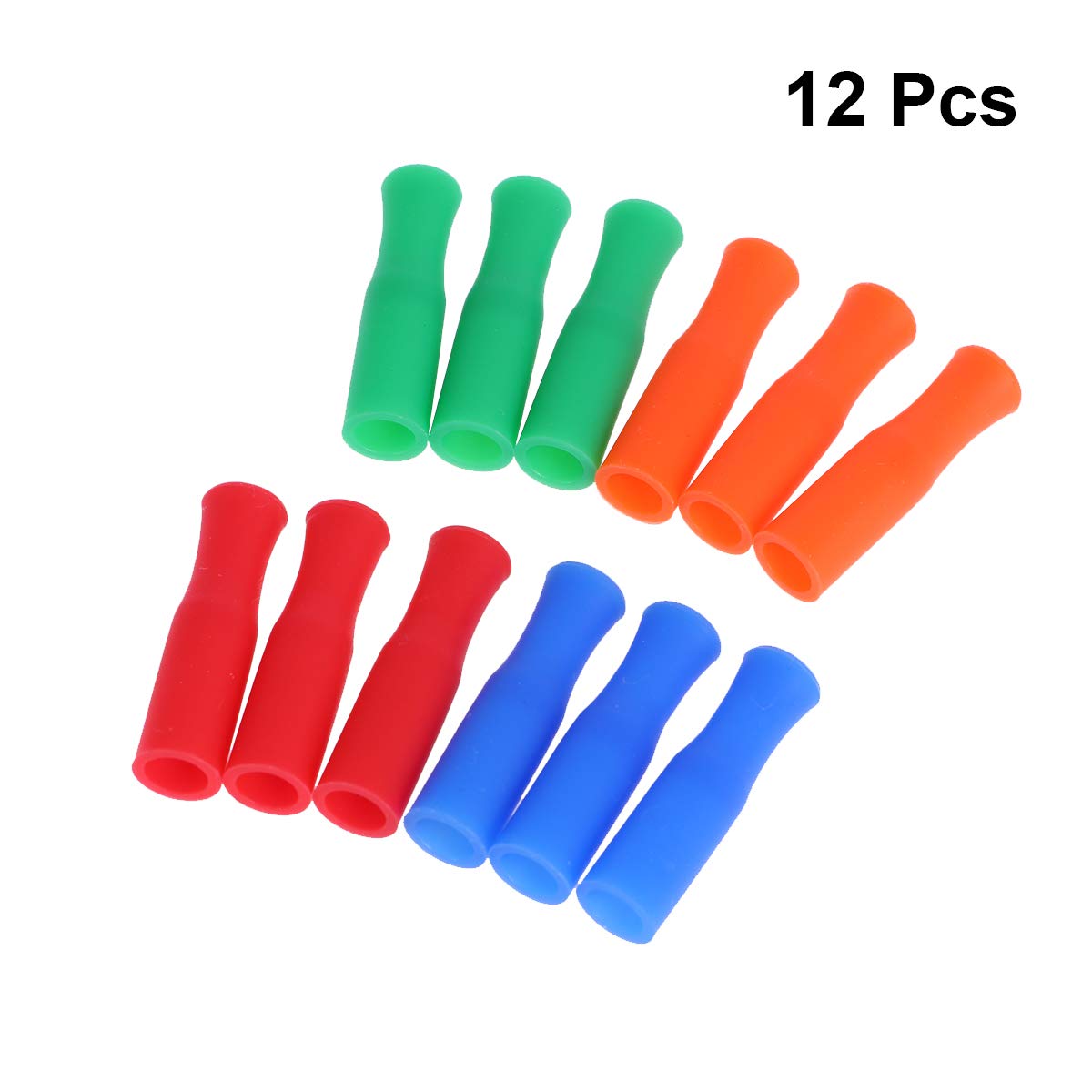 12-Pack Reusable Stainless Steel Straws with Silicone Tips - Eco-Friendly Metal Drinking Straw Covers for Smoothie, Iced Coffee & Cocktails - BPA-Free Dishwasher Safe for Home, Office & Travel