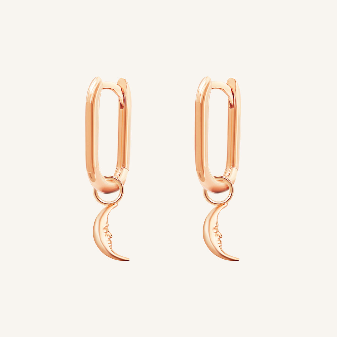 Patience Moon Rectangle Hoops - Elegant Silver Geometric Earrings for Women | Perfect for Everyday Wear, Parties & Special Occasions