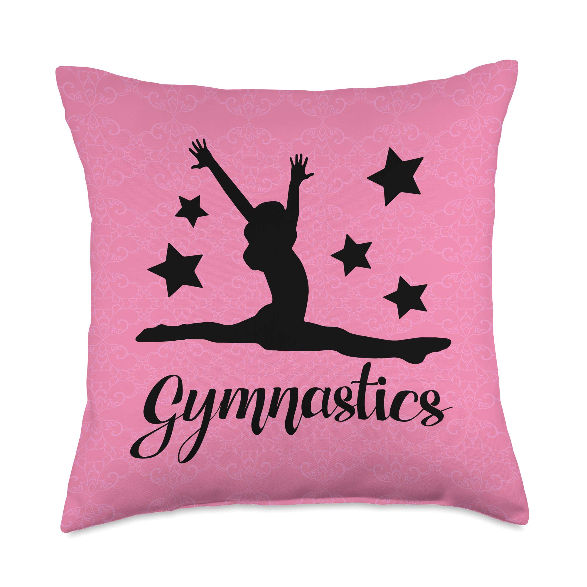 18x18 Multicolor Gymnastics Throw Pillow - Perfect Gift for Girls, Gymnasts, and Coaches | Home Decor, Sports Team Gifts, Cheerleading Accessories