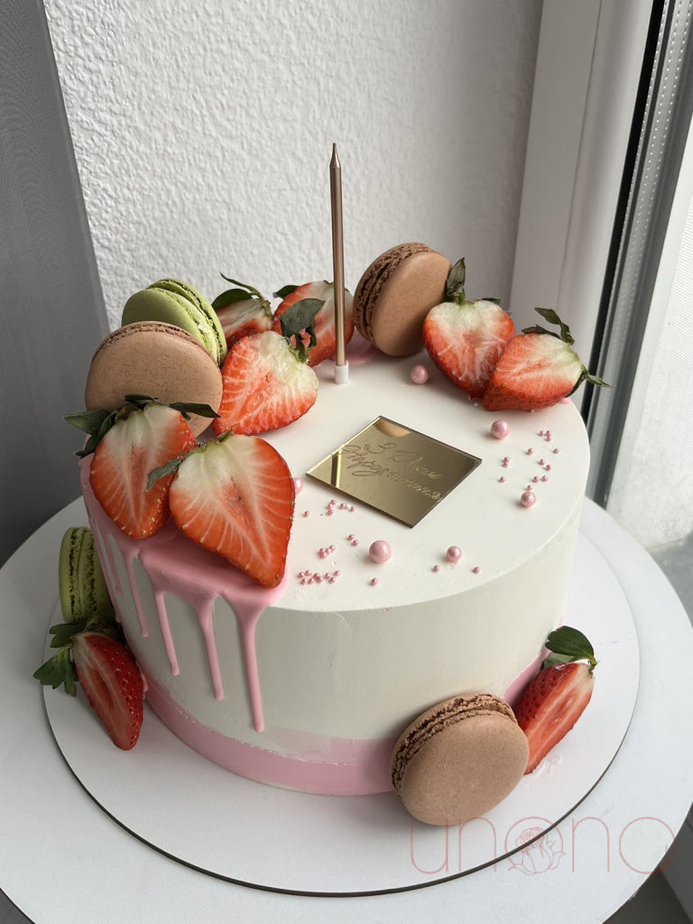 Happy Birthday Cake with Macarons - Delicious French Macaron Birthday Cake for Celebrations, Parties & Special Occasions