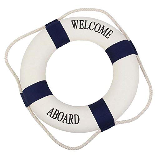 Nautical Lifebuoy Wall Decor - Blue Foam Life Ring for Home, Bar & Coastal Themed Rooms | Perfect for Beach House, Boat Cabin & Seaside Interior Design