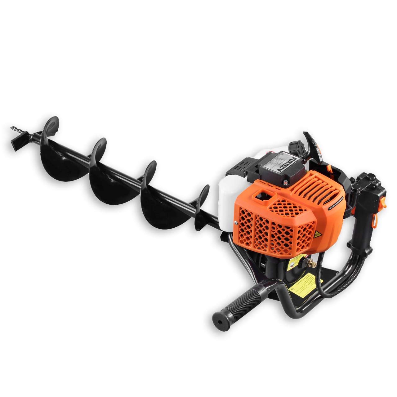 Fuxtec FX-EB162 3.5HP Gas Powered Earth Auger with 3 Drill Bits (100mm/150mm/200mm) & Oil Control Window - Professional Post Hole Digger for Fencing, Gardening, and Landscaping Projects