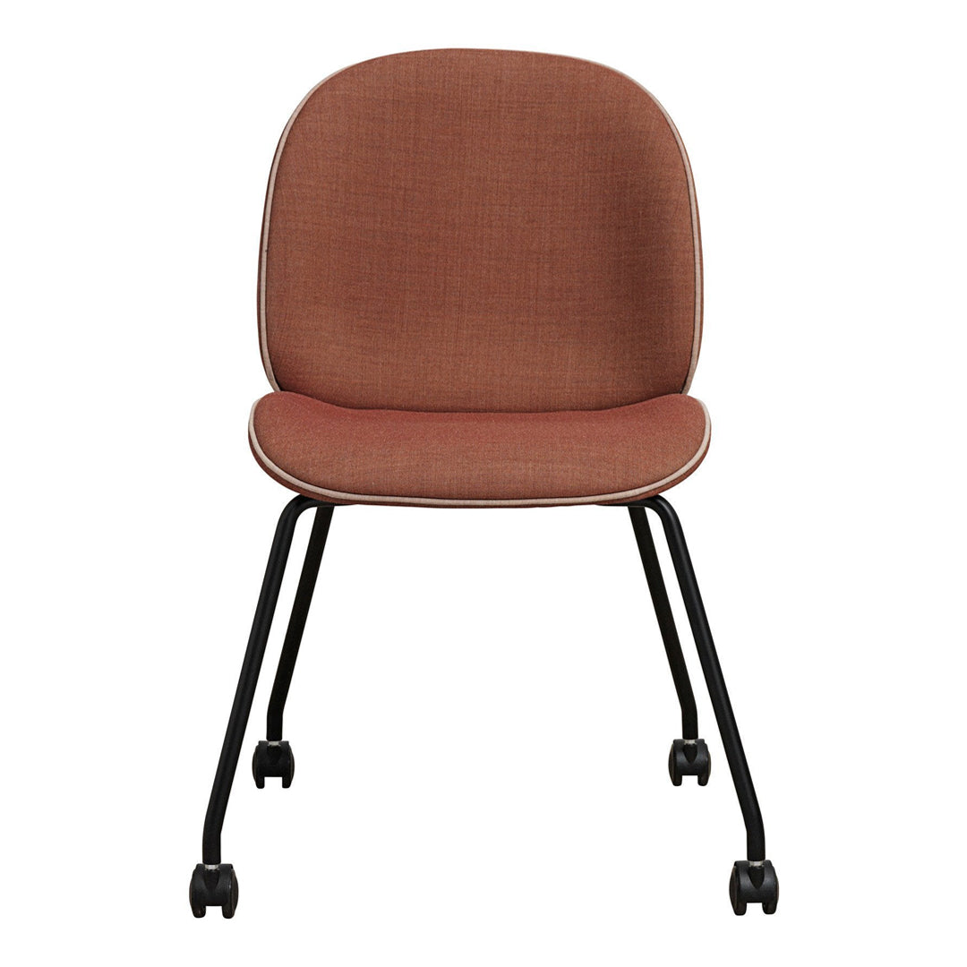 Ergonomic Beetle Meeting Chair with 4 Legs & Casters - Fully Upholstered Office Chair for Conference Rooms, Home Offices & Workspaces