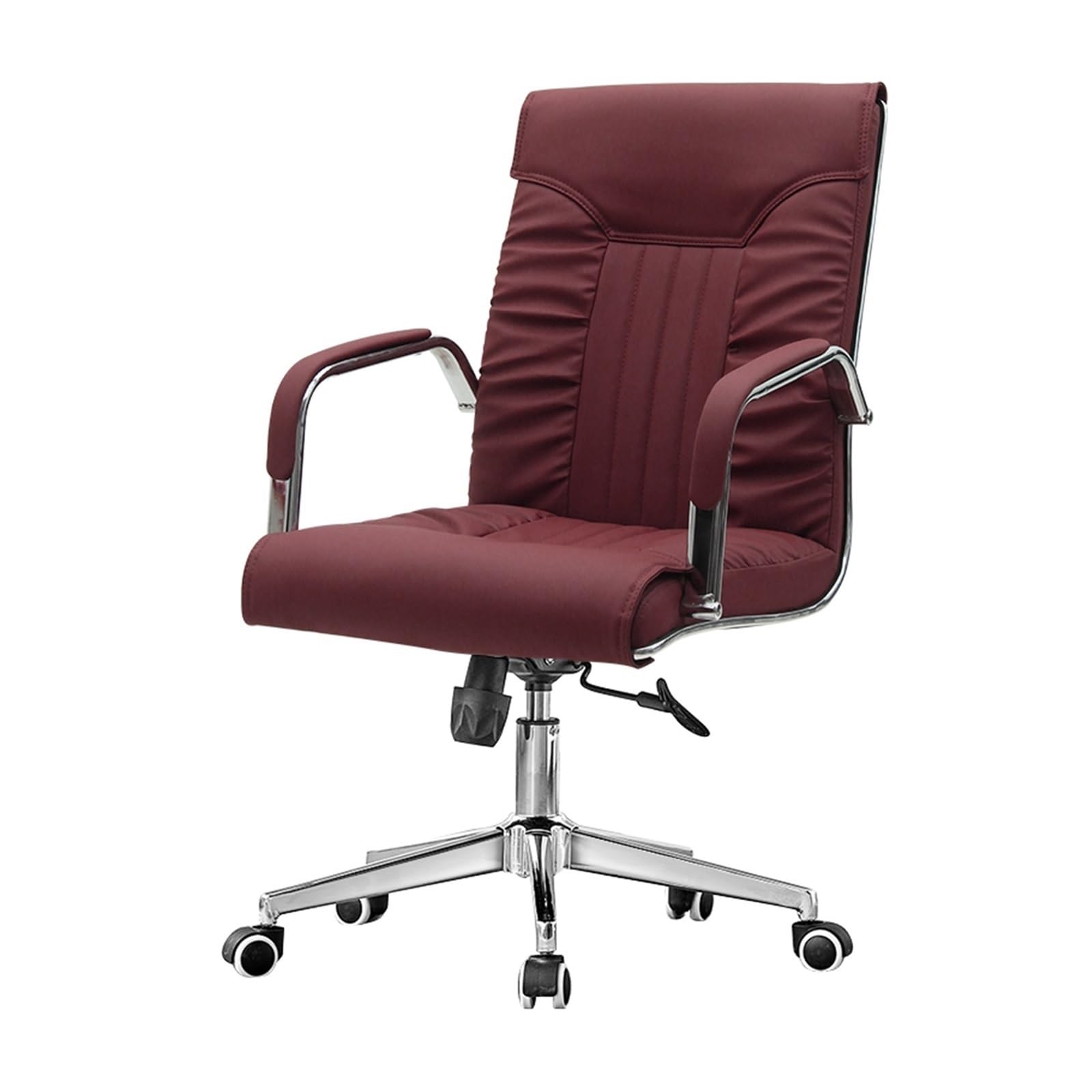 High Back Executive Office Chair - Ergonomic PU Leather Desk Chair with Armrests for Home & Office Use - Comfortable Computer Chair for Long Work Hours (Red)