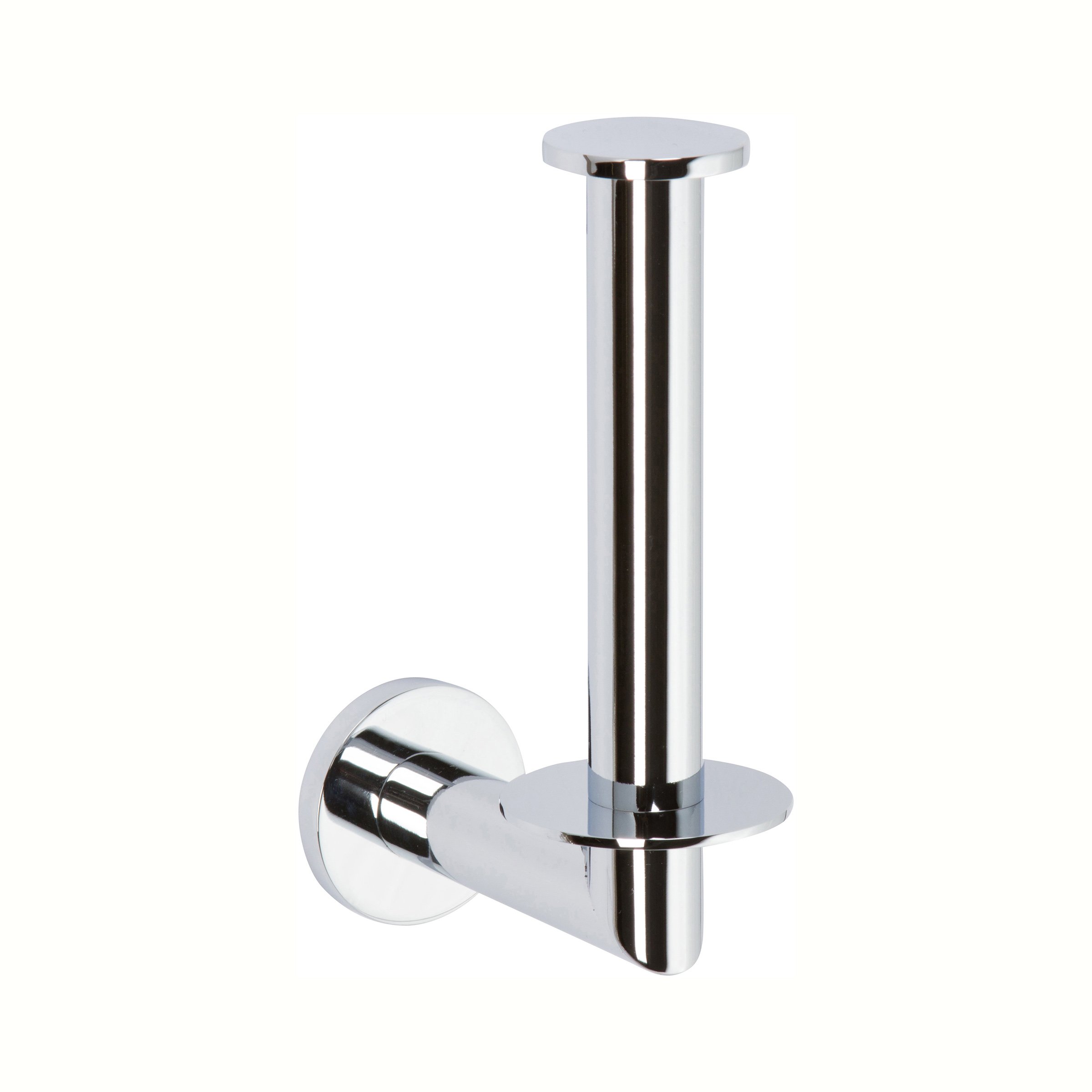 Ginger 4607/PC Kubic Single-Post Toilet Paper Holder in Chrome - Modern Bathroom Tissue Roll Stand for Home & Office Use