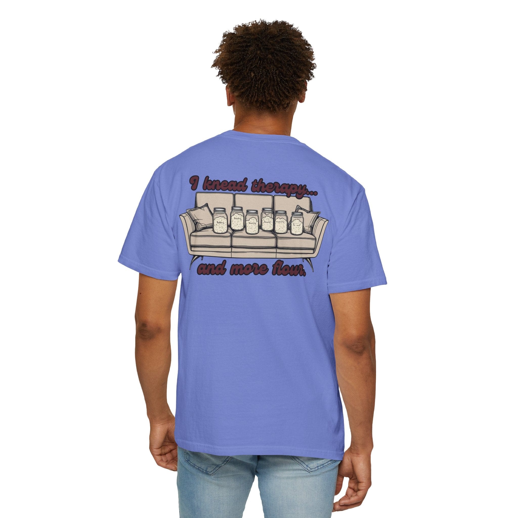 Knead Therapy T-Shirt - Unisex Garment-Dyed Cotton Tee with Sourdough Bread Design | Perfect for Bakers, Bread Lovers & Funny Gift Ideas