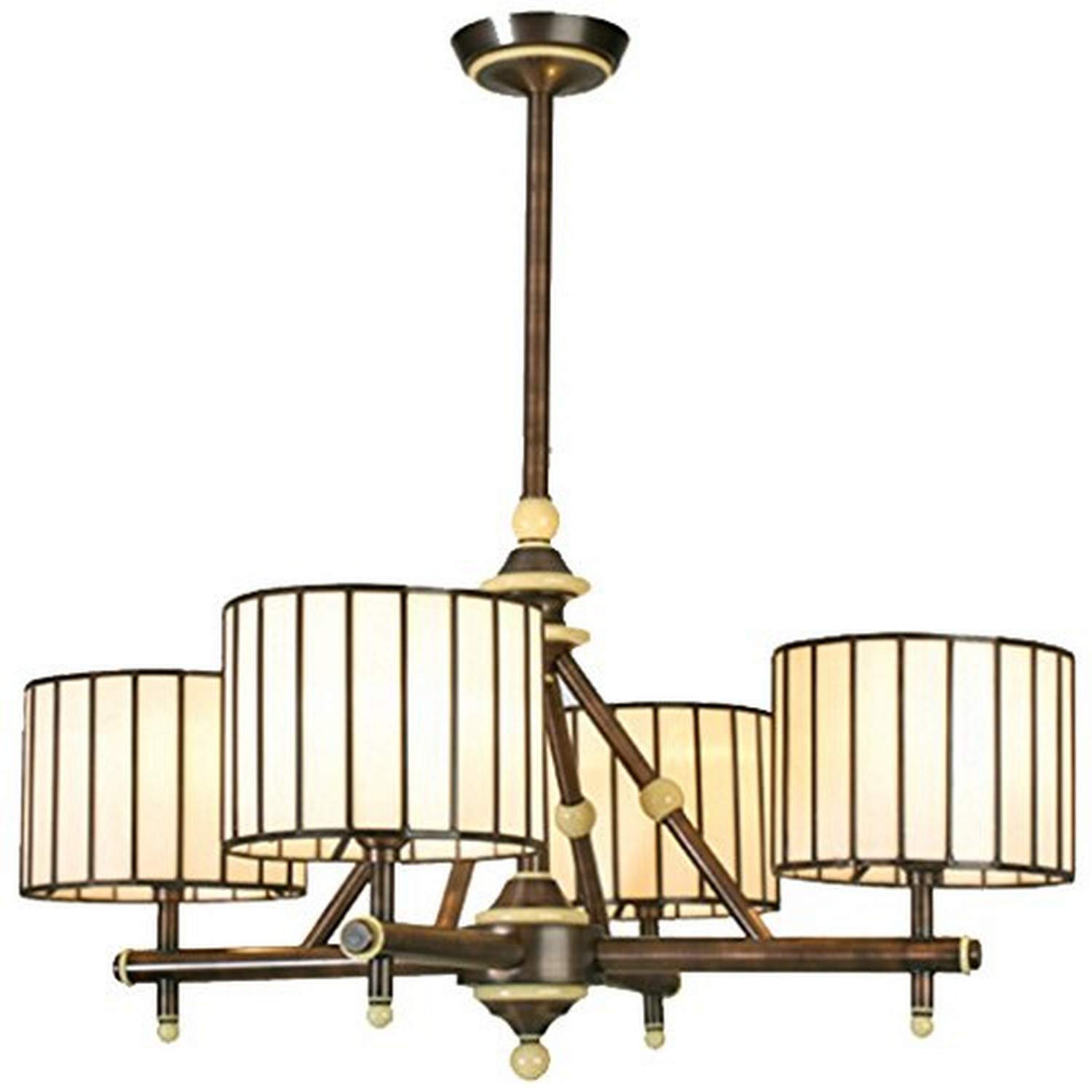 Meyda Tiffany 81993 Revolution 4-Light Chandelier - 30 Inch Wide Stained Glass Ceiling Light Fixture - Perfect for Dining Room, Living Room, and Bedroom Lighting Decor