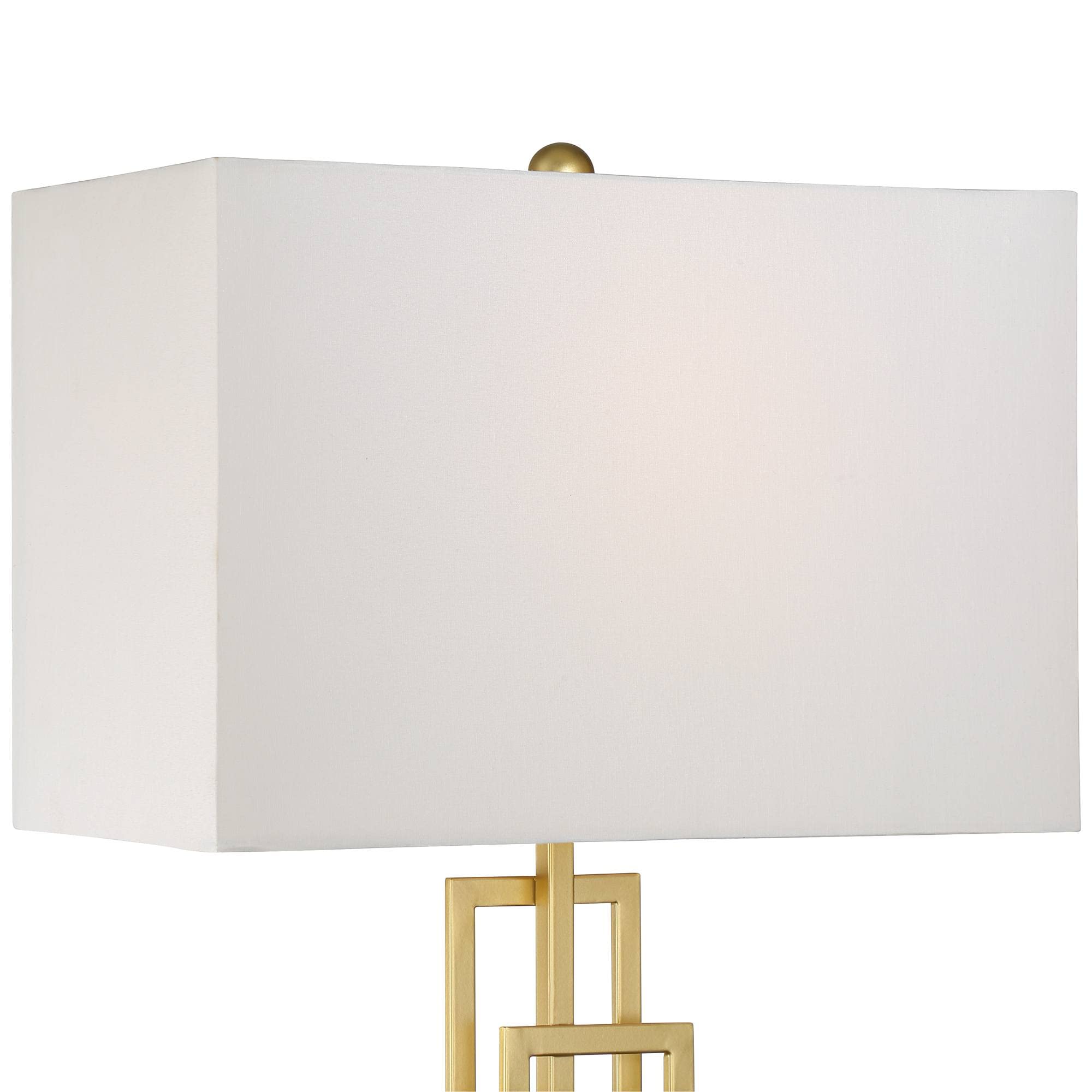 360 Lighting Gale Mid Century Modern Table Lamps - Set of 2 with Black Marble Base & Brushed Gold Rectangular Shade, 26