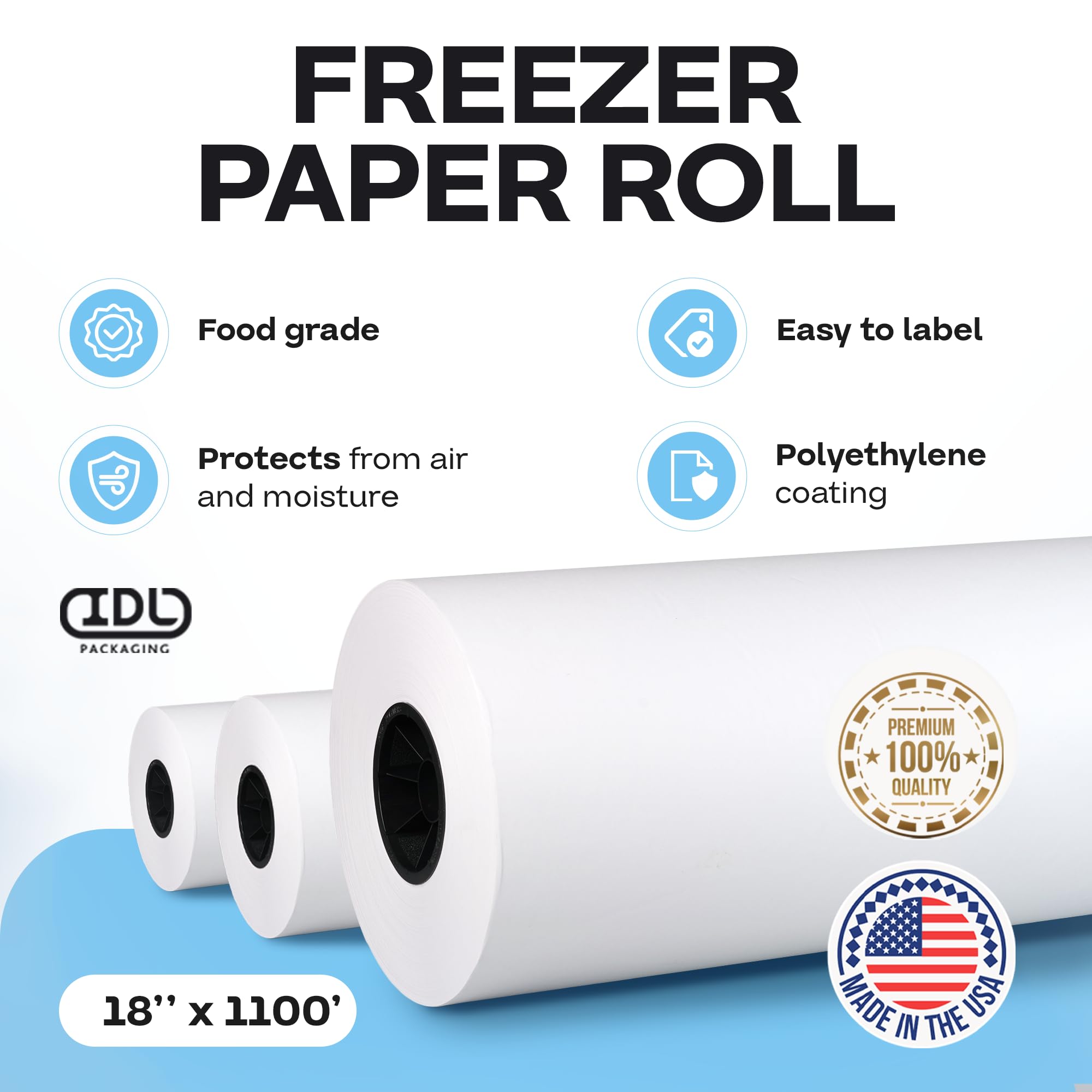 IDL Packaging Freezer Paper Roll 18