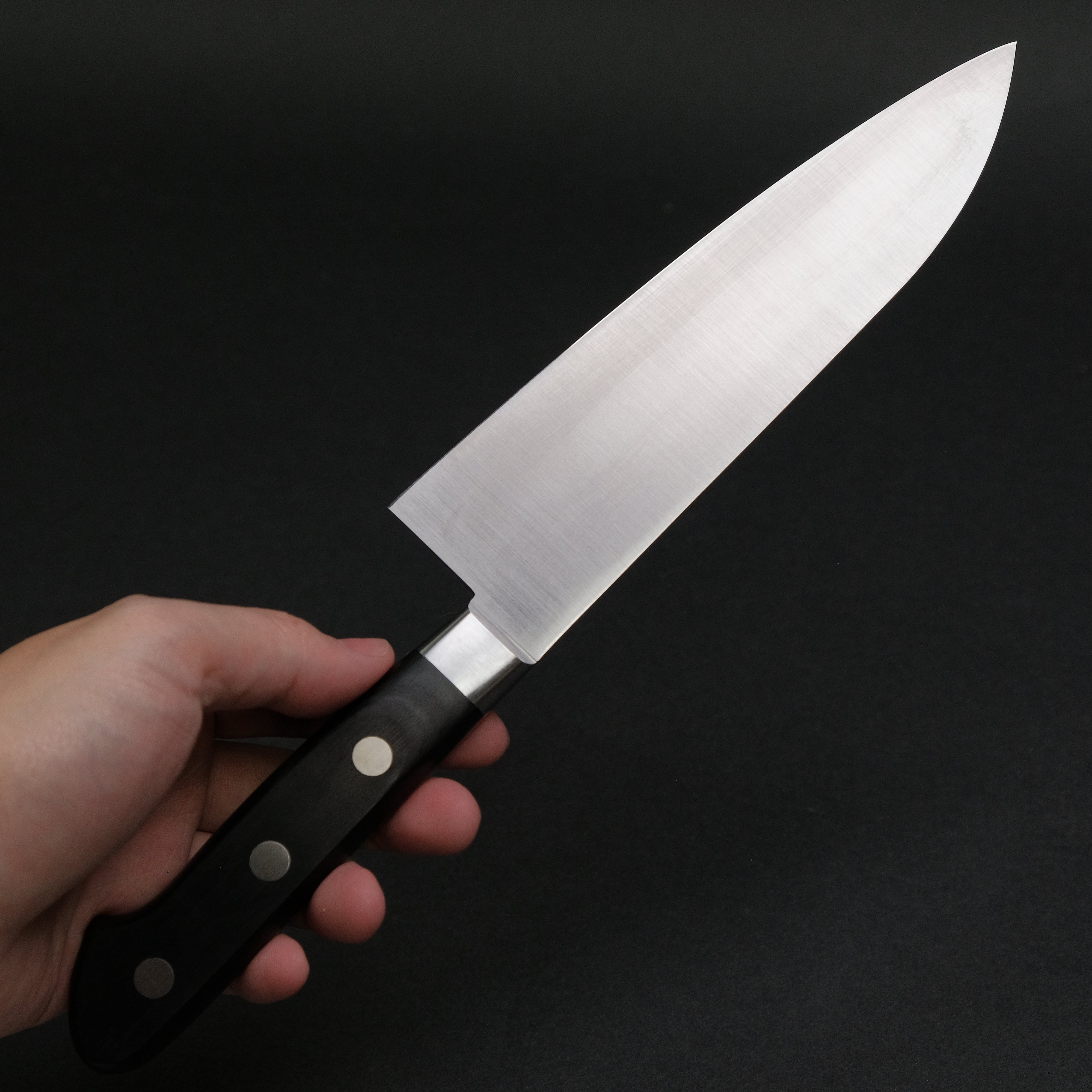 Hitohira Ashi White #2 Santoku Knife 165mm with Pakkawood Handle - Japanese Kitchen Knife for Slicing, Dicing & Chopping Vegetables, Meat & Fish