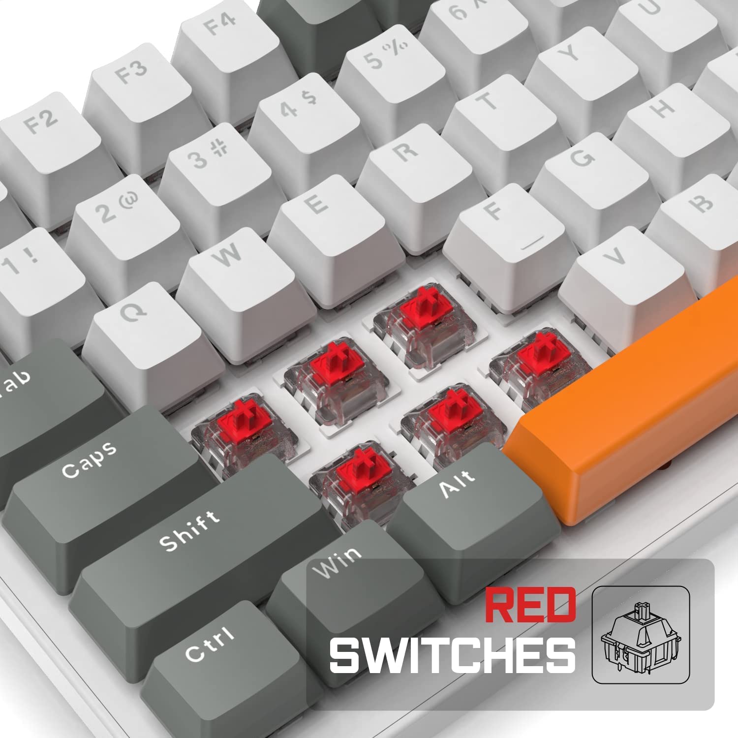 K3 Apex Pro Gaming Keyboard and Mouse Set with Coiled USB C Cable - 98 Key RGB Mechanical Keyboard (Linear Red Switch) & 6400DPI 6D RGB Ultra-Lightweight Honeycomb Gaming Mouse - Compatible with PC/MAC (Grey) - Perfect for Esports, Streaming & Professional Gaming Setup