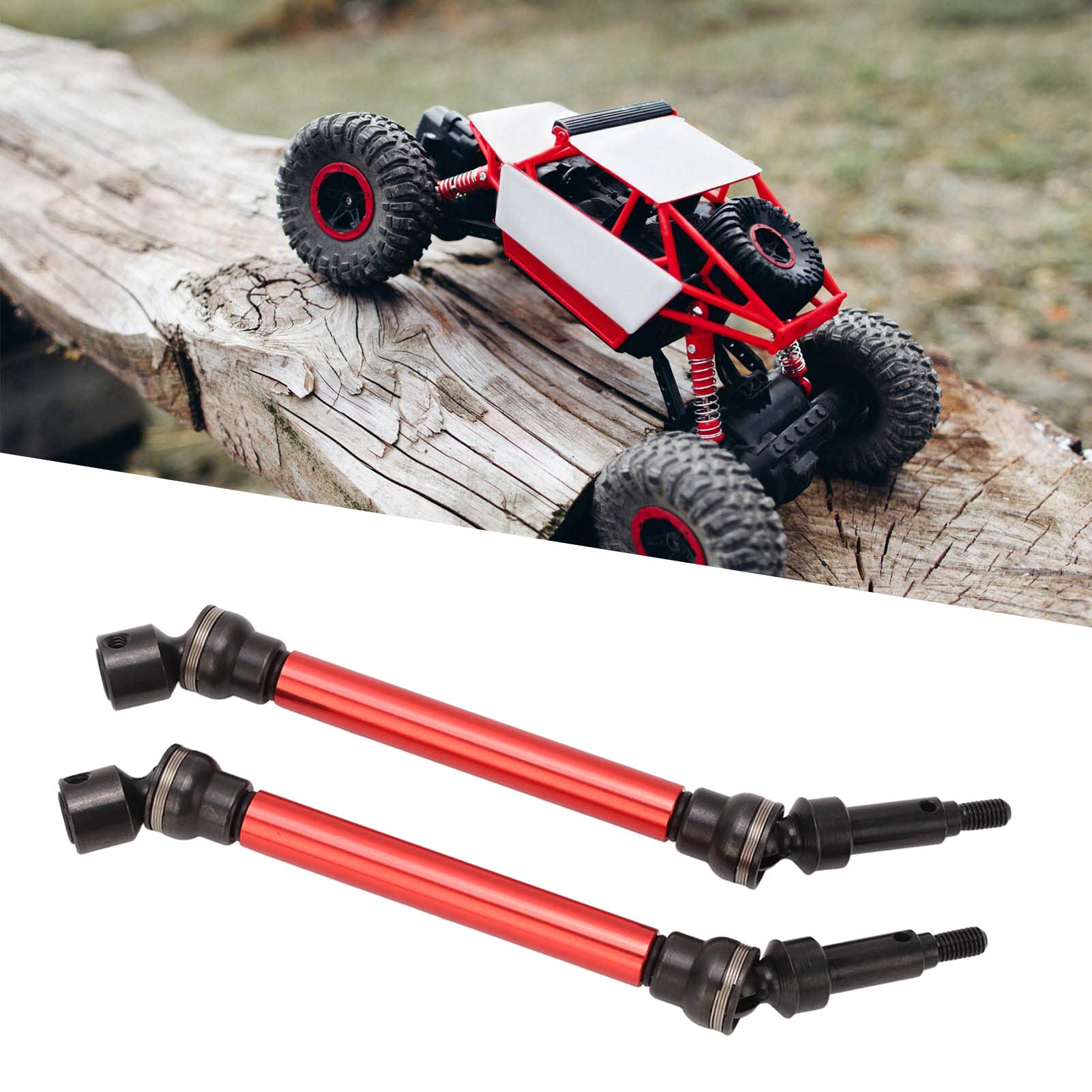 High-Performance RC Car Drive Shafts - Front & Rear CVD Upgrade Parts for Arrma 1/8 4S Vehicles (Red) | Durable Replacement for Off-Road Bashing & Racing Scenes