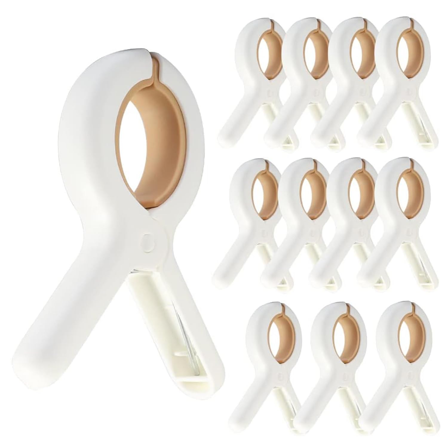 JR 12 Pack Jumbo Windproof Beach Towel Clips - Heavy Duty Plastic Towel Holders for Pool, Boat, Cruise & Lounge Chairs - Secure Blankets, Clothes & Quilts - Perfect for Beach, Travel & Outdoor Activities