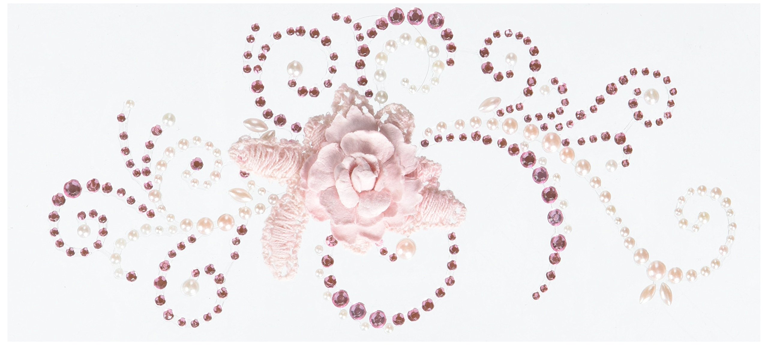 Prima Marketing Say It in Crystals Swirl Scrapbook Embellishments - Pink for DIY Cards & Journals